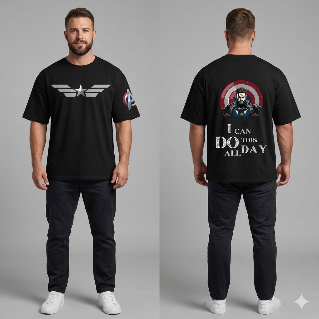 Captain America Graphic T-Shirt – Black