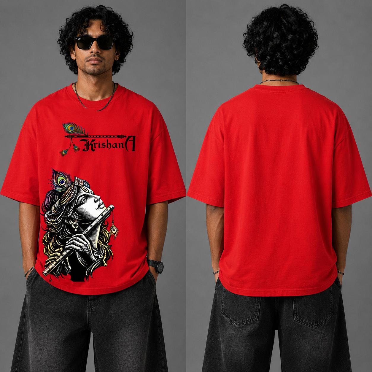 Krishna Oversized Graphic Printed T-Shirt – Y2R FASHION