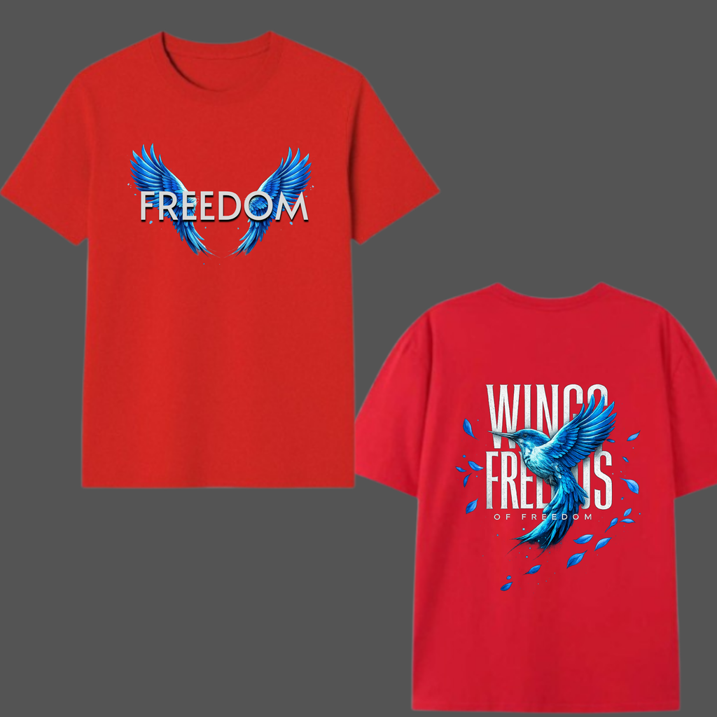 Freedom Wings Oversized Graphic T-Shirt – Red Edition