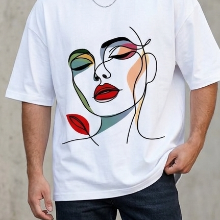 Abstract Face Oversized T-Shirt – Modern Art Streetwear Edition