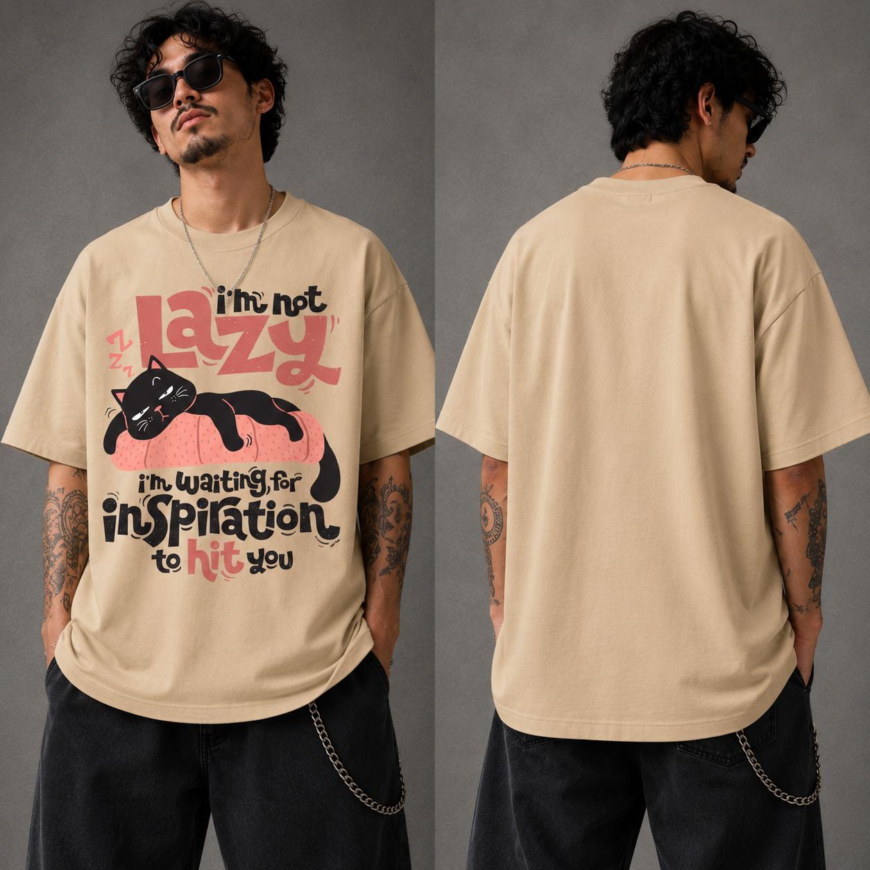 Lazy Cat Oversized Graphic Printed T-Shirt –Y2R FASHION