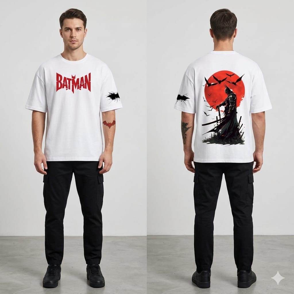 Batman Crimson Moon Shadow Graphic T-Shirt