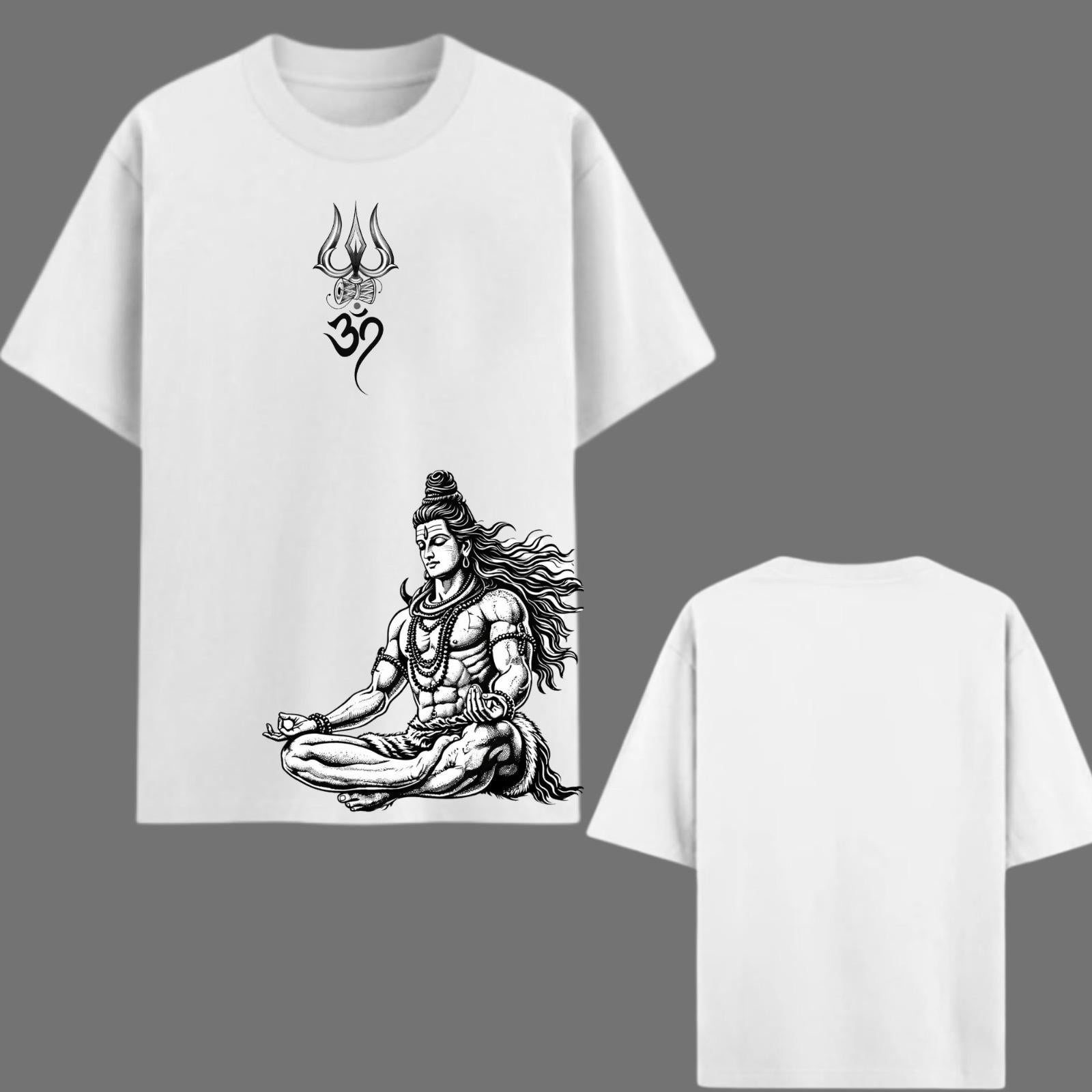 Meditative Shiva Oversized Graphic Printed T-Shirt Y2R FASHION