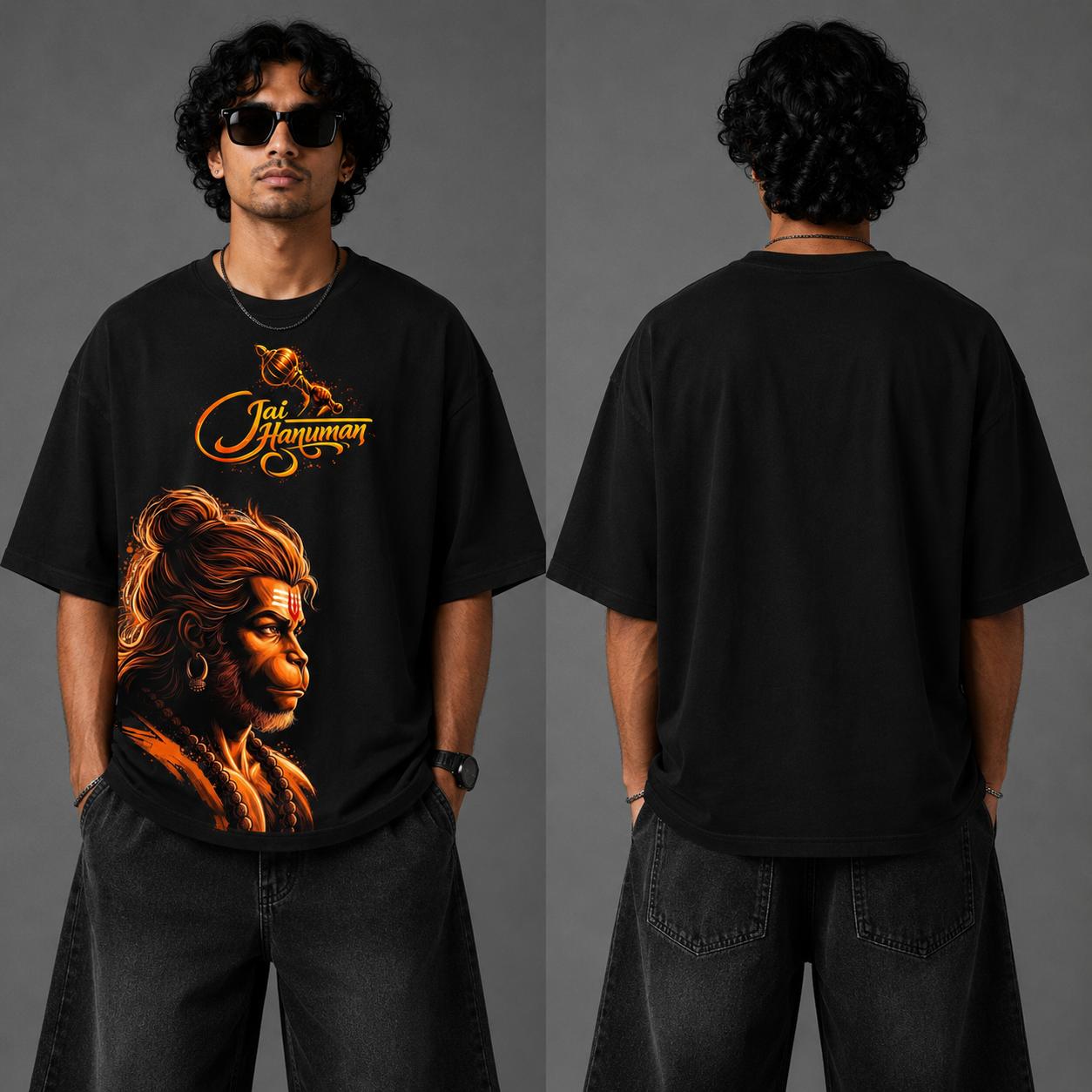 Jai Hanuman Oversized Graphic Printed T-Shirt – Y2R FASHION