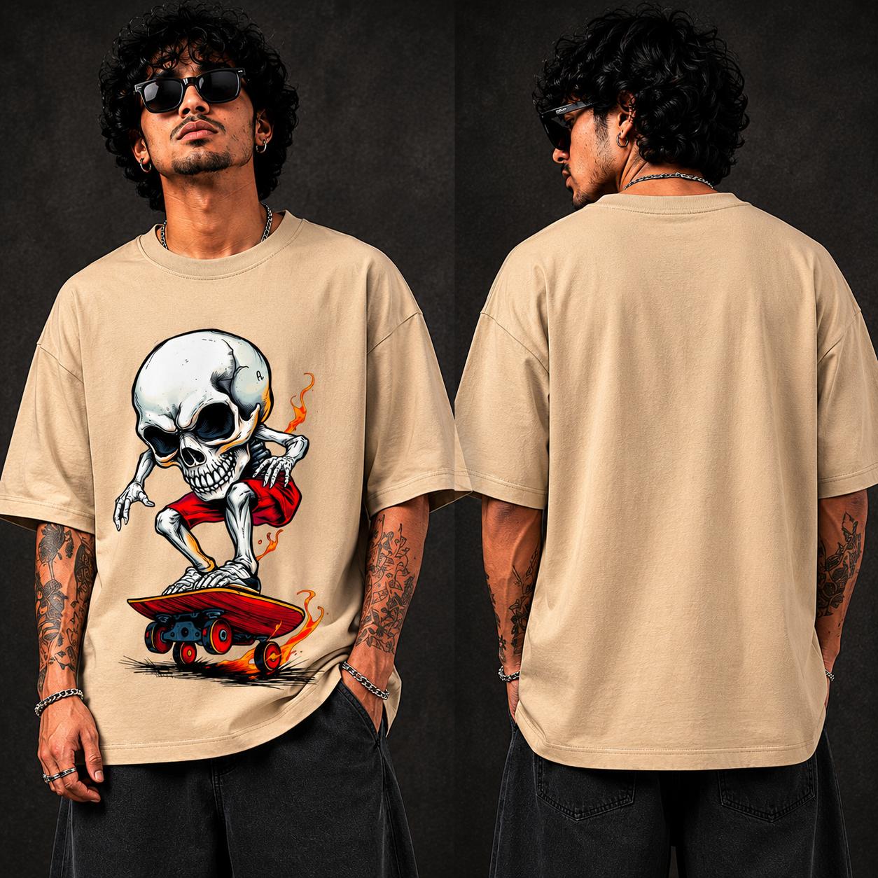 Skull Rider Oversized Graphic Printed T-Shirt Y2R FASHION