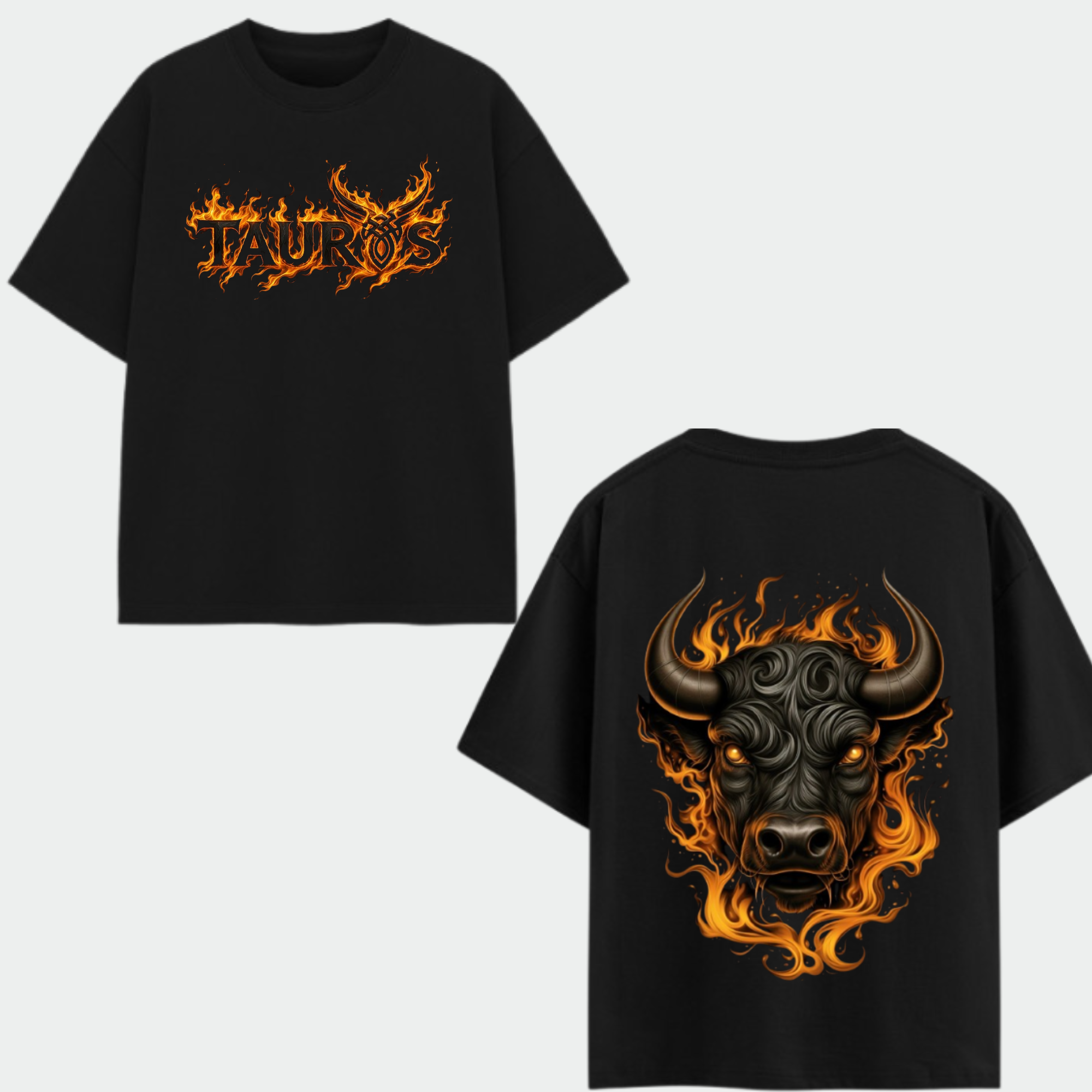Tauros Inferno Oversized T-Shirt – Black & White Editions