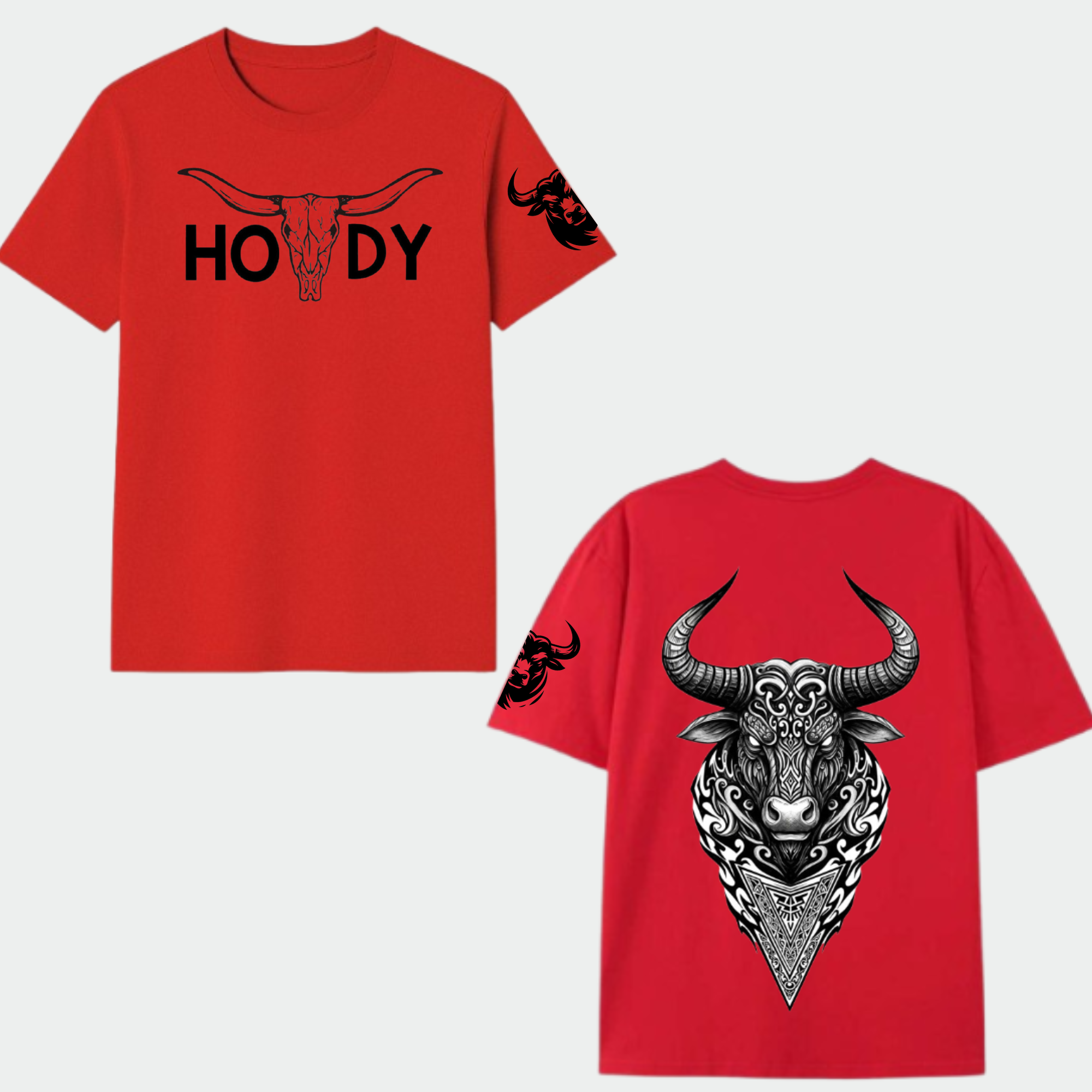 HOWDY Bull Skull Graphic Oversized T-Shirt