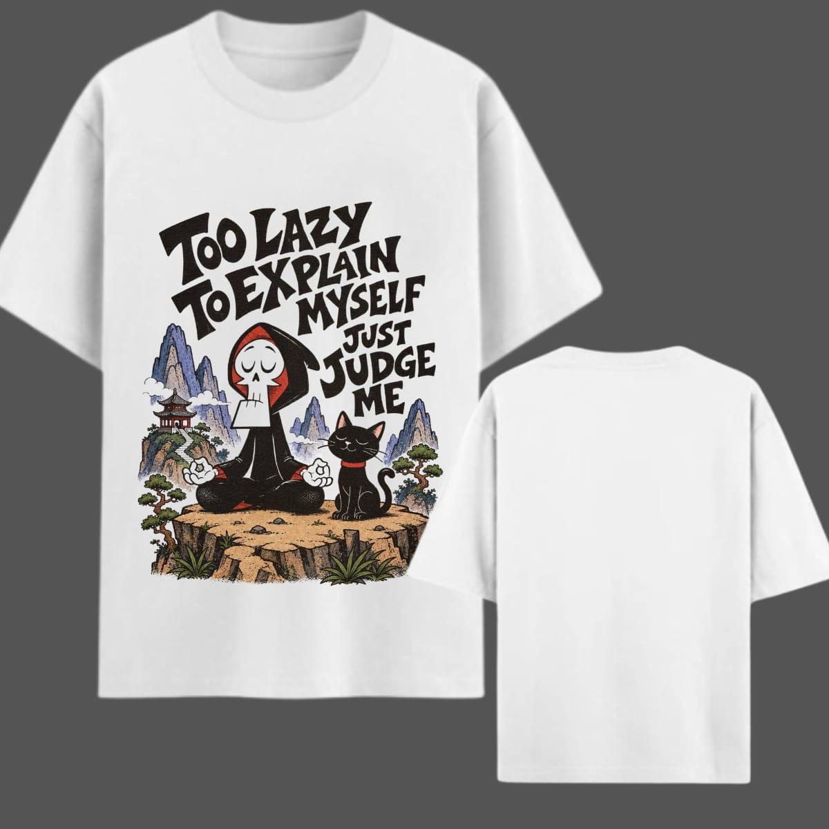 Too Lazy Oversized Graphic T-Shirt