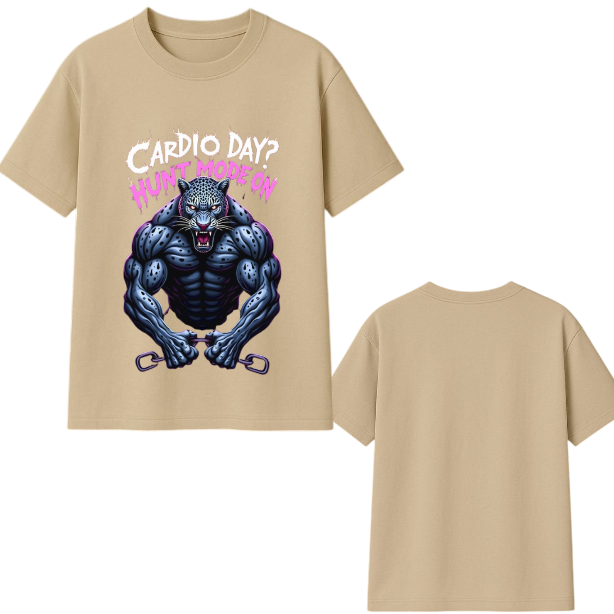 Cardio Day Hunt Mode On Oversized Graphic T-Shirt