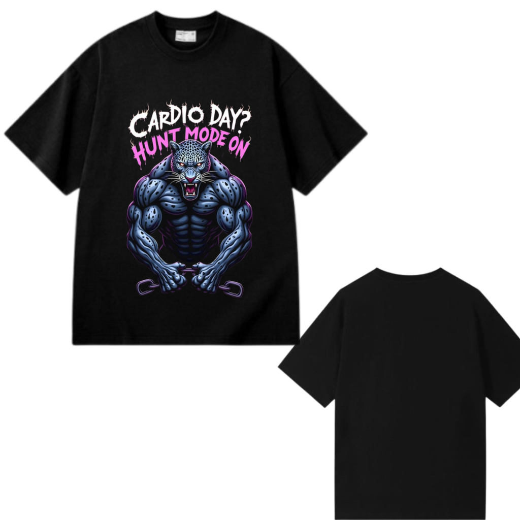 Cardio Day Hunt Mode On Oversized Graphic T-Shirt