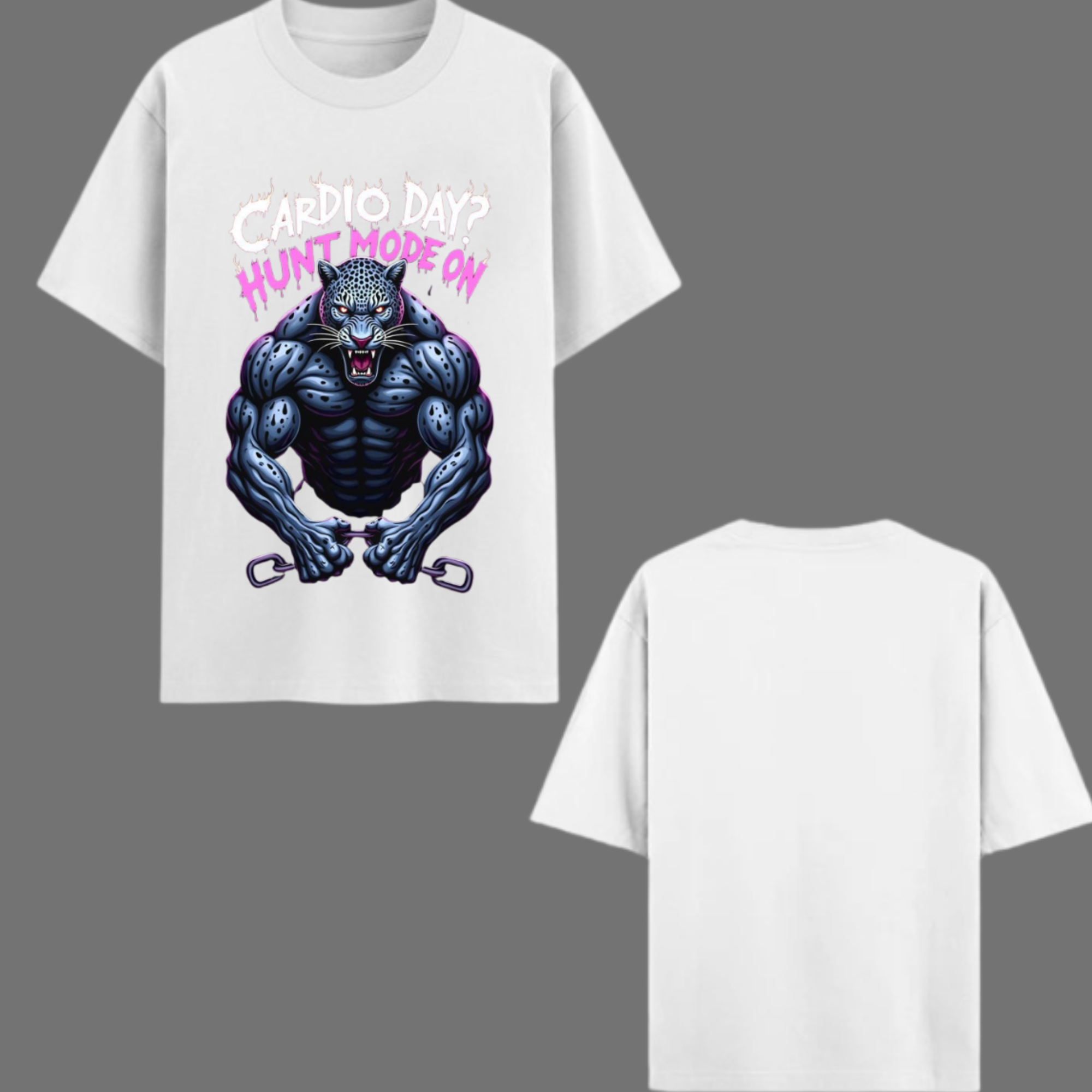 Cardio Day Hunt Mode On Oversized Graphic T-Shirt