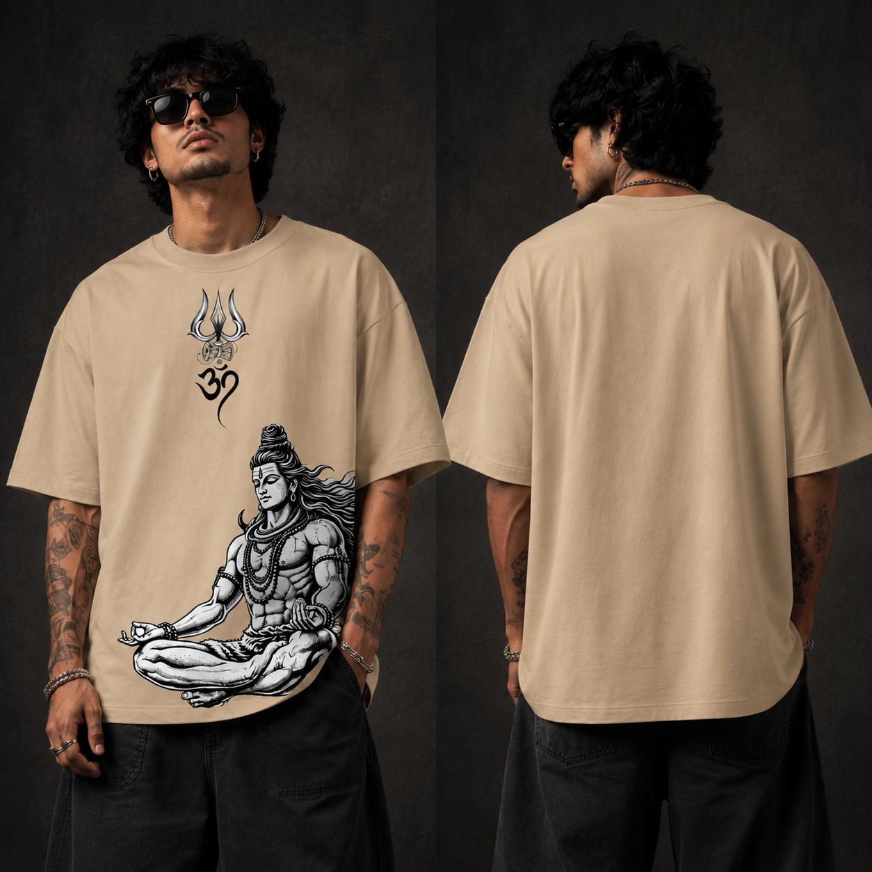 Meditative Shiva Oversized Graphic Printed T-Shirt Y2R FASHION