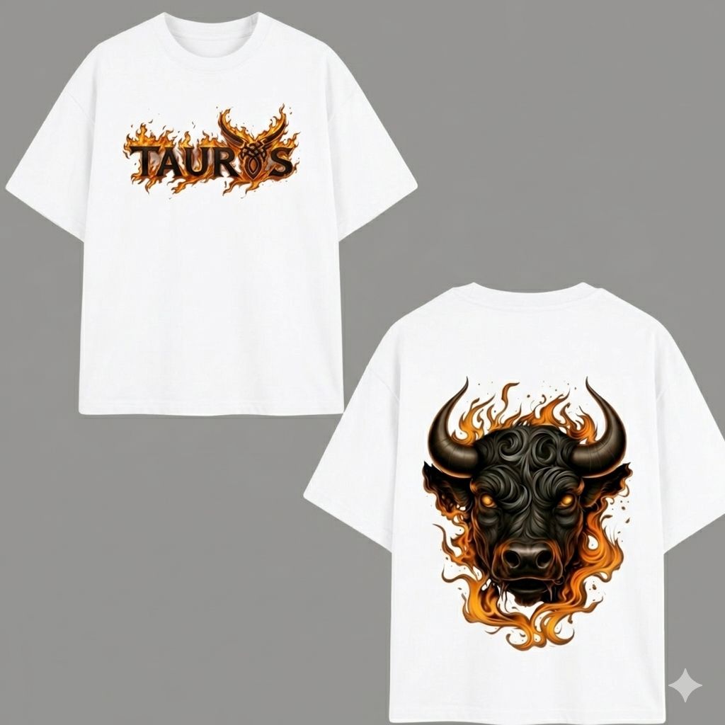 Tauros Inferno Oversized T-Shirt – Black & White Editions