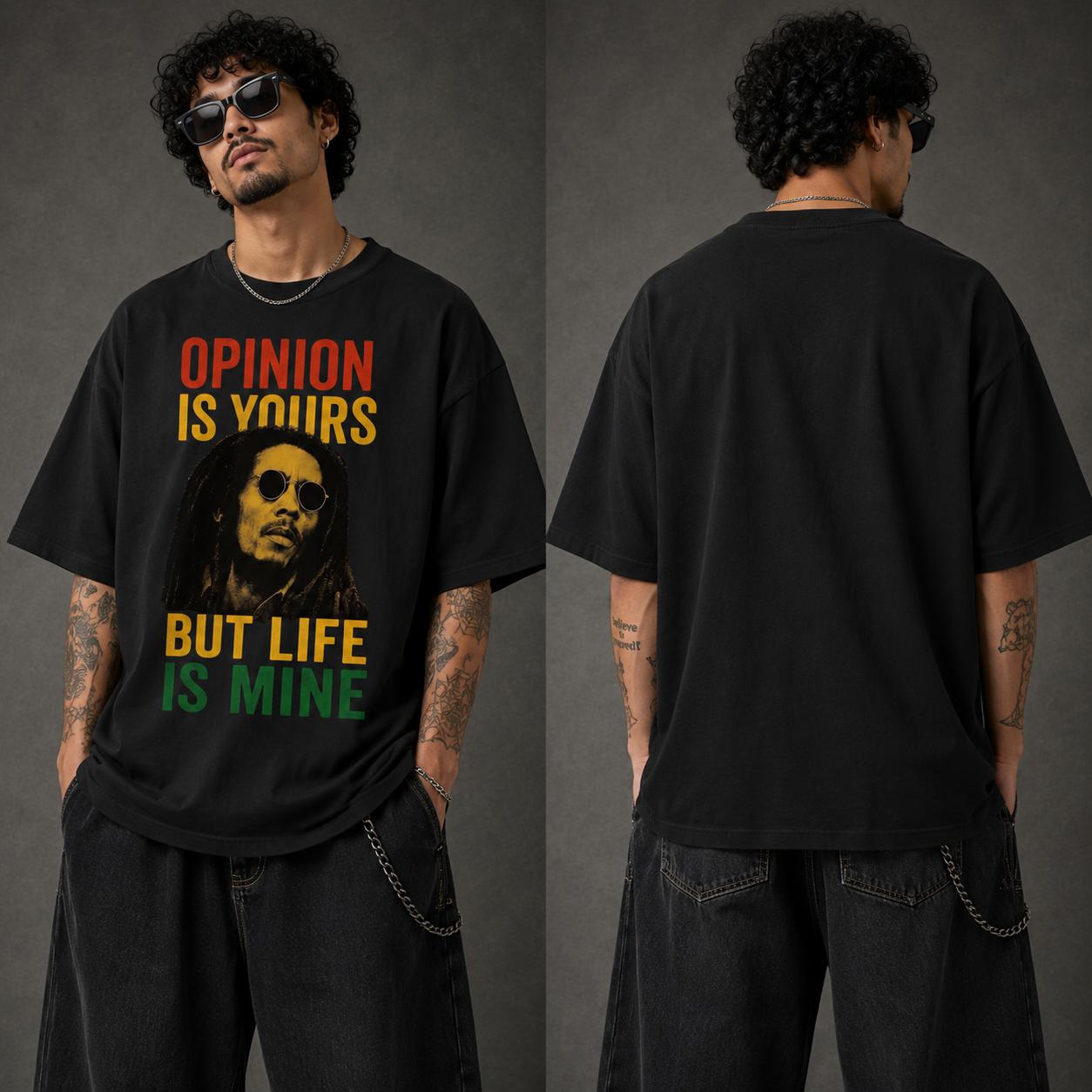 Opinion Is Yours Oversized Graphic Printed T-Shirt – Black | Y2R FASHION
