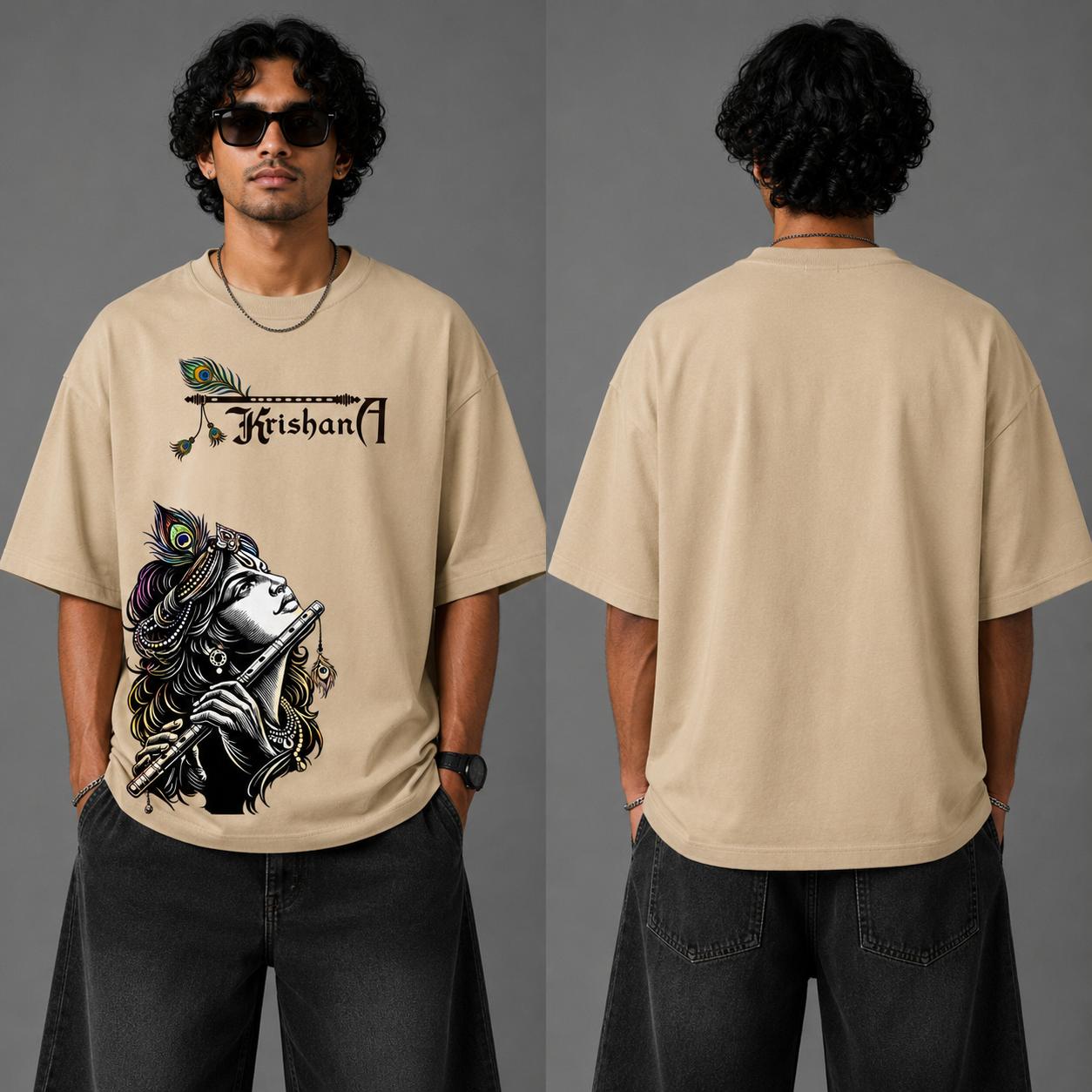 Krishna Oversized Graphic Printed T-Shirt – Y2R FASHION