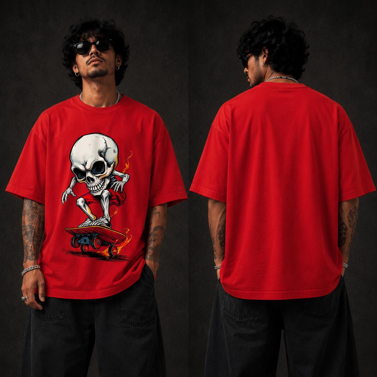 Skull Rider Oversized Graphic Printed T-Shirt Y2R FASHION