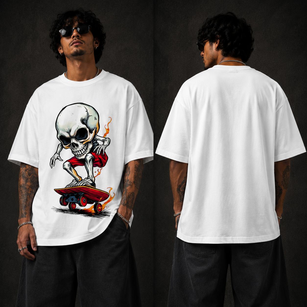 Skull Rider Oversized Graphic Printed T-Shirt Y2R FASHION