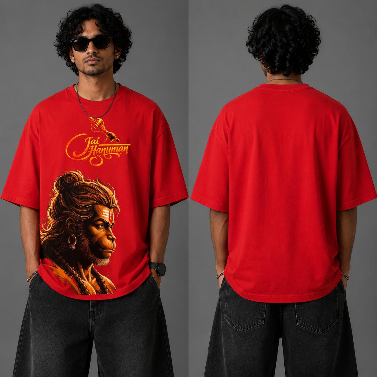 Jai Hanuman Oversized Graphic Printed T-Shirt – Y2R FASHION