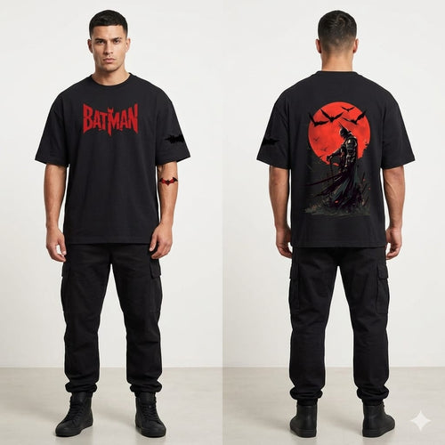 Batman Crimson Moon Shadow Graphic T-Shirt