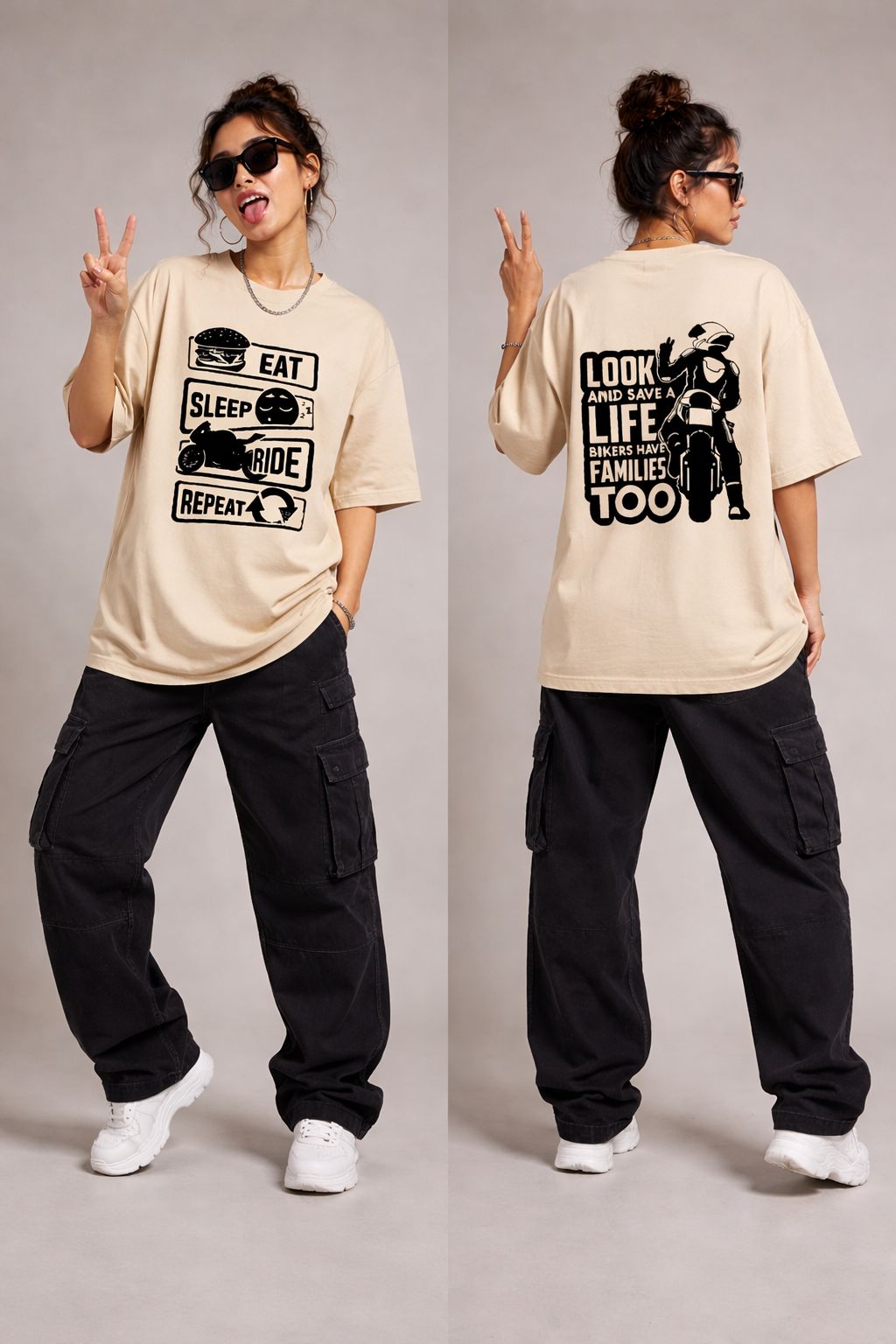 Biker Vibes Streetwear Oversized T-Shirt