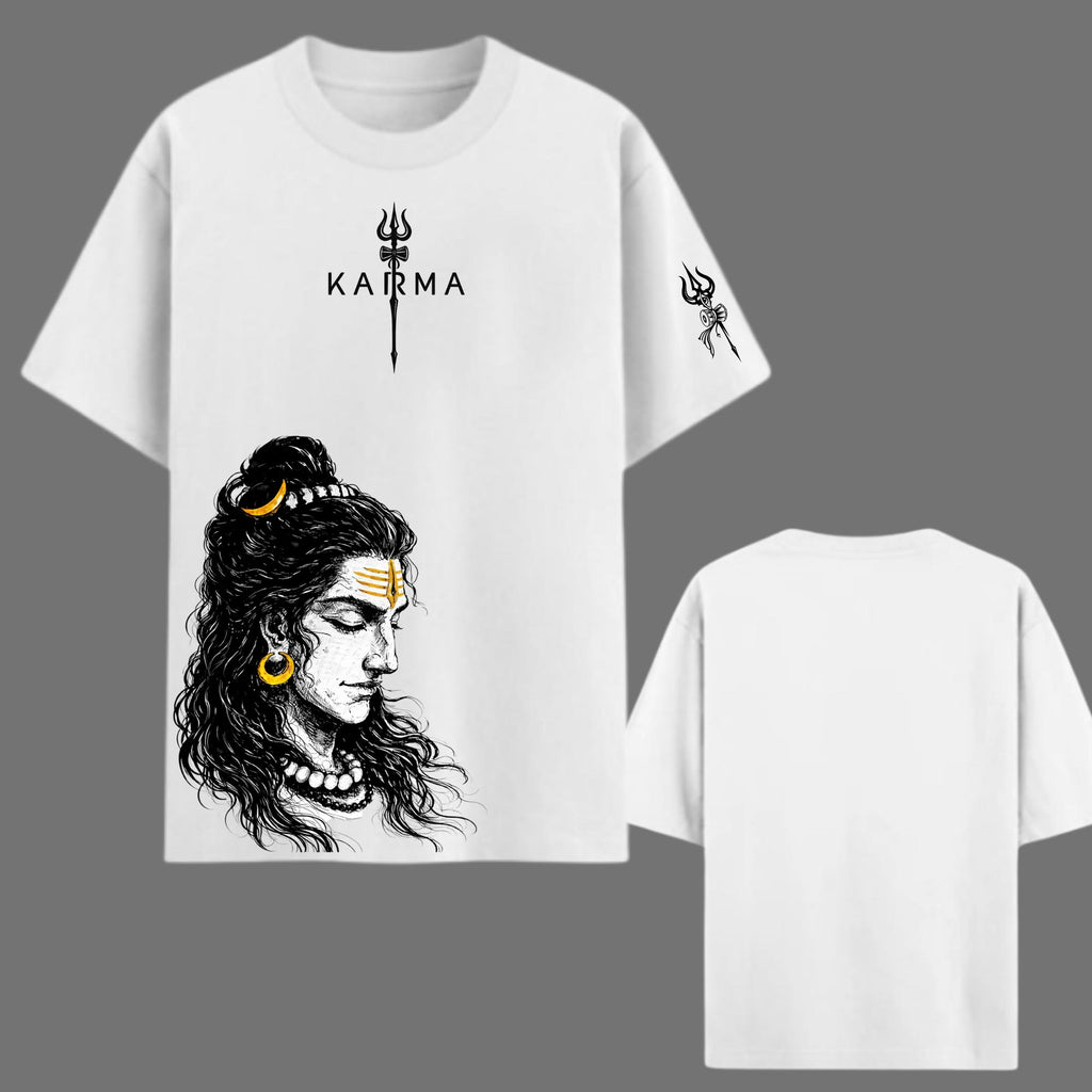 Karma Shiva Oversized Graphic T-Shirt – Beige | Y2R FASHION