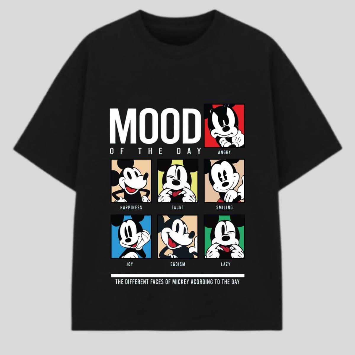 Mood of the Day Oversized Graphic Printed T-Shirt – Black | Y2R FASHION