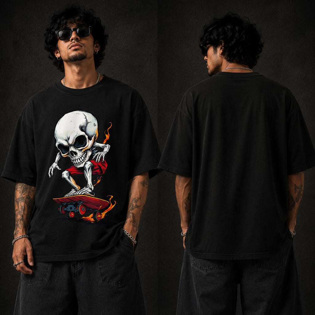 Skull Rider Oversized Graphic Printed T-Shirt Y2R FASHION