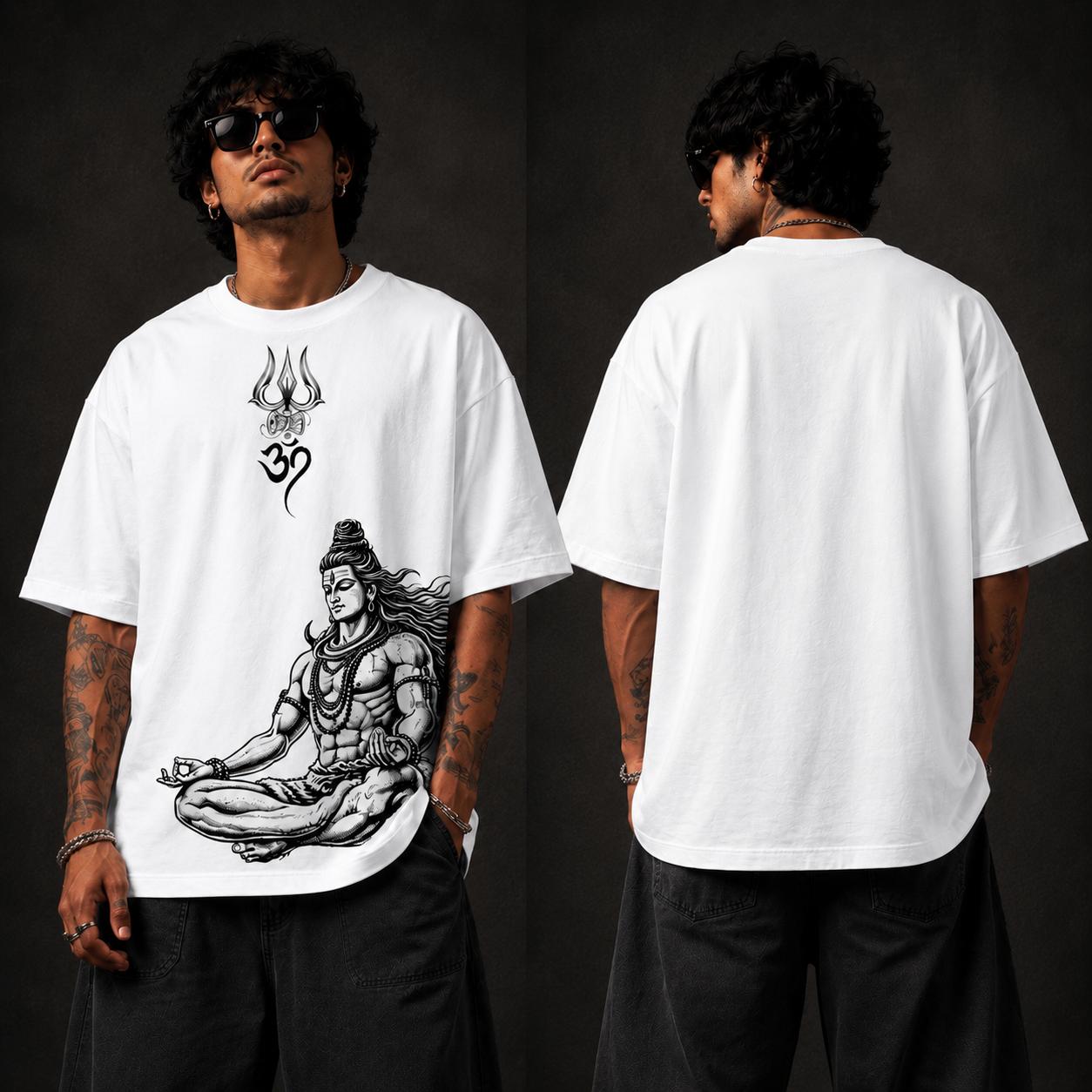 Meditative Shiva Oversized Graphic Printed T-Shirt Y2R FASHION