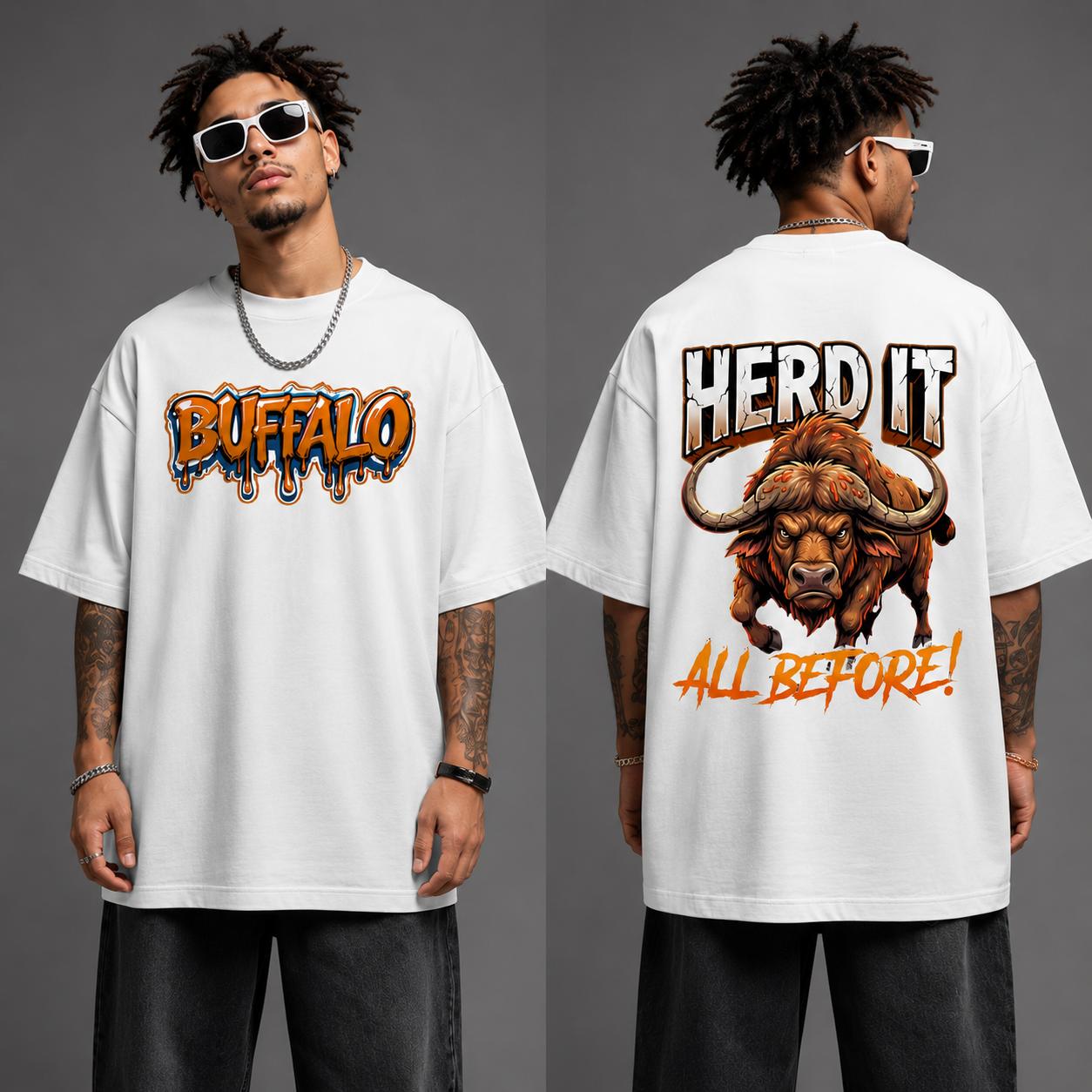 Buffalo Oversized Graphic Printed T-Shirt – Red | Y2R FASHION