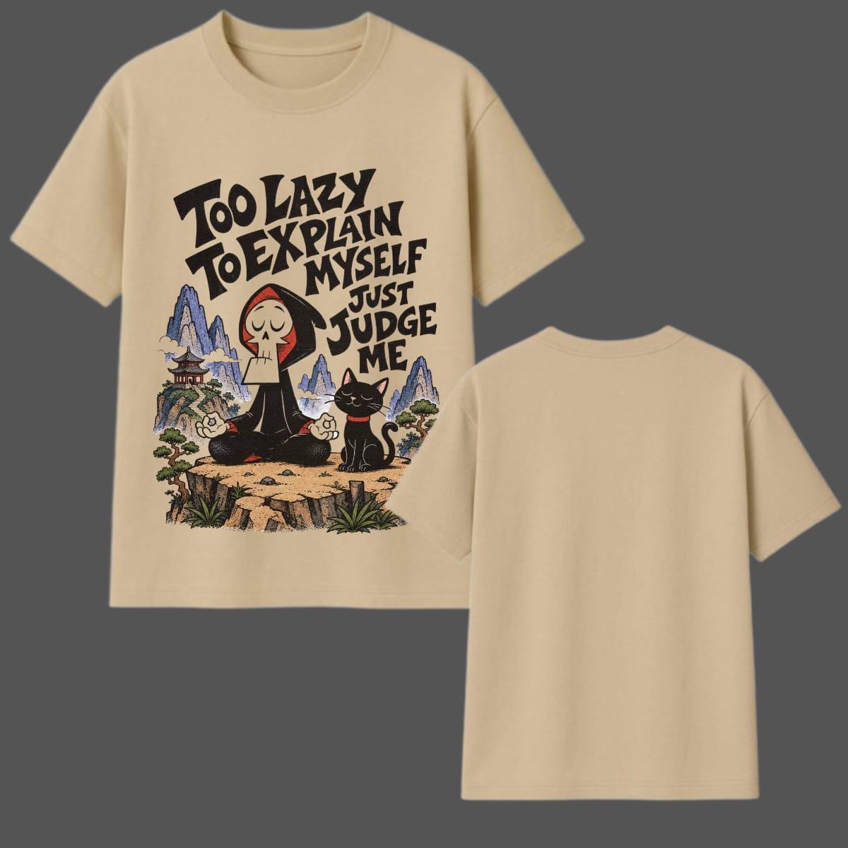 Too Lazy Oversized Graphic T-Shirt