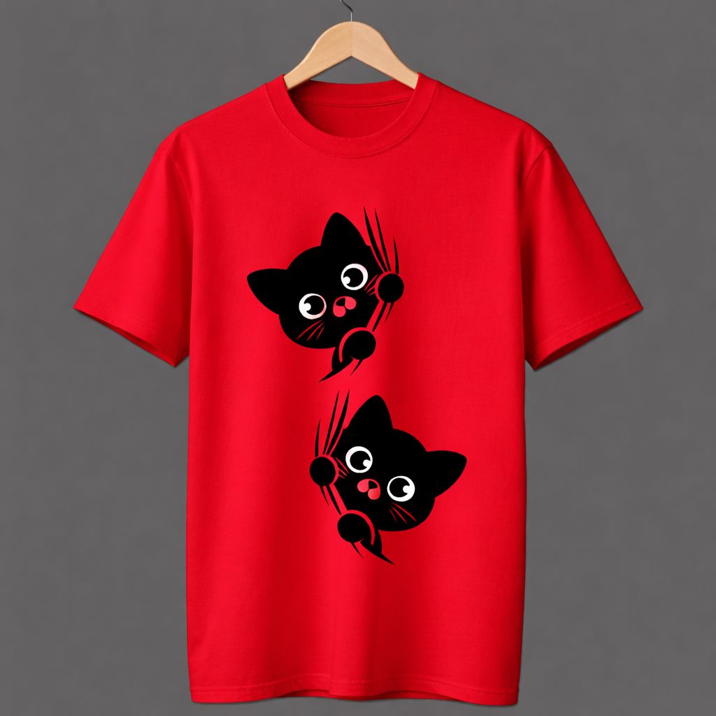 Double Trouble: Kawaii Kitten Oversized T-shirt