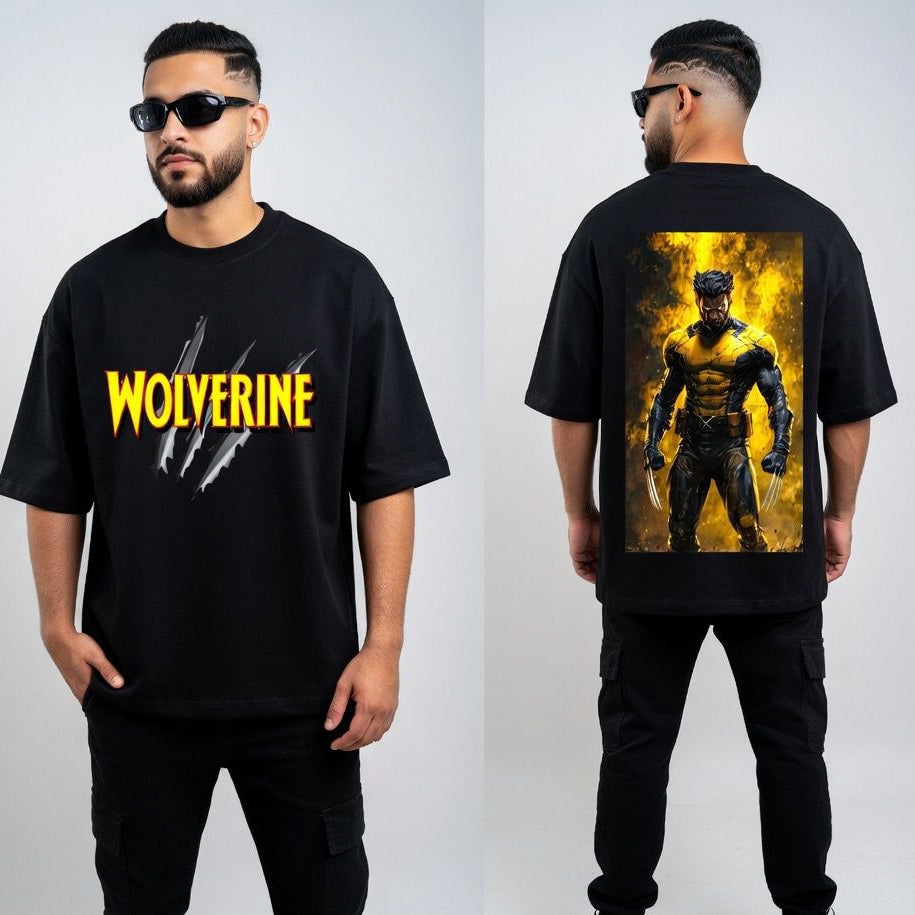 Wolverine "Slash" Oversized Graphic T-Shirt | Streetwear Black