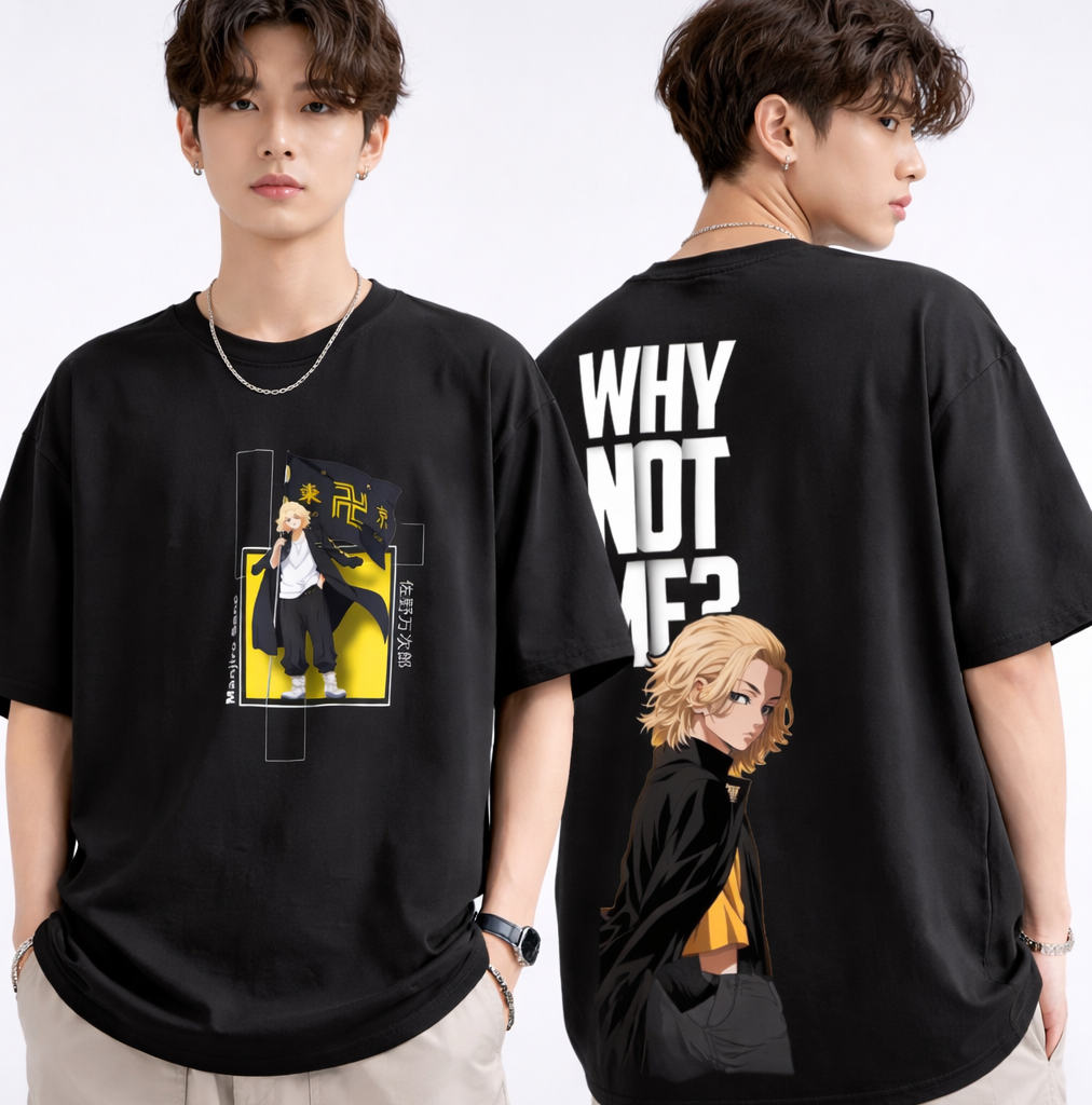 Mikey Why Not Me? Oversized Anime T-Shirt – Premium Streetwear Fit
