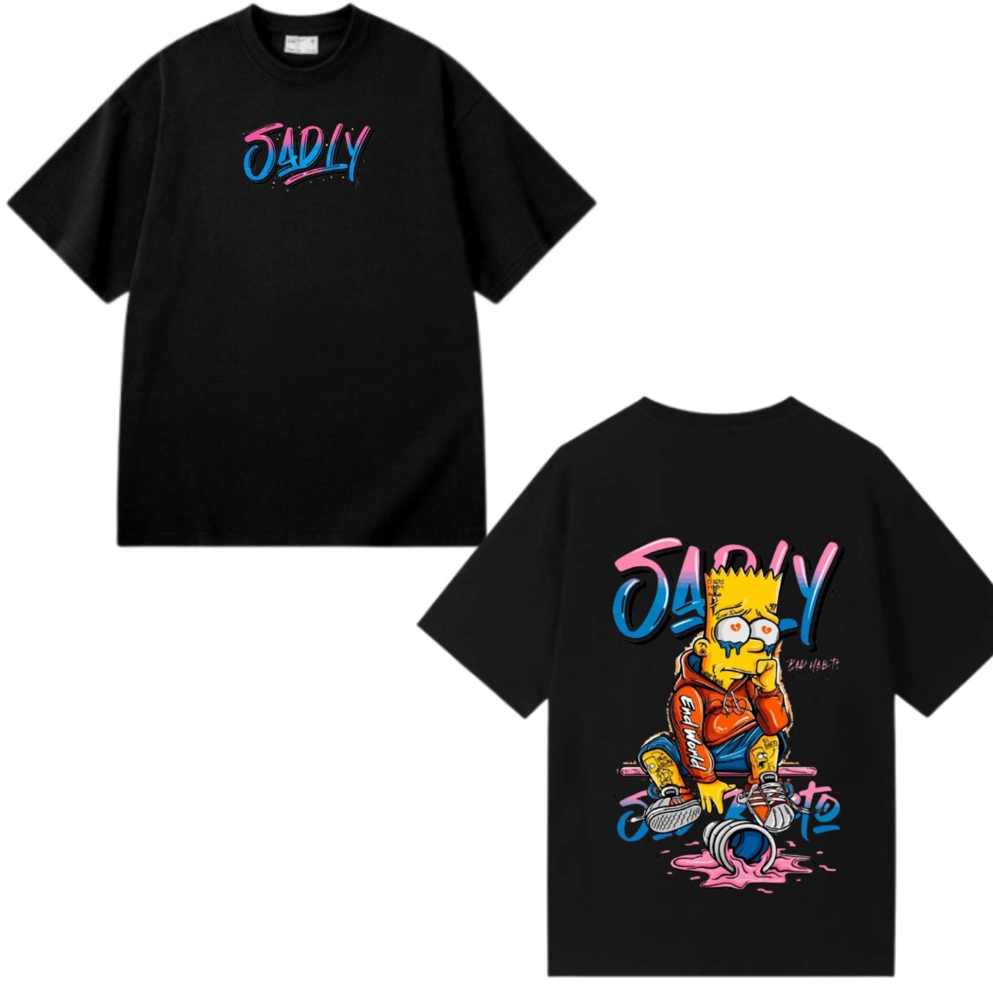 Crying Bart Goth-Street Oversized T-shirt
