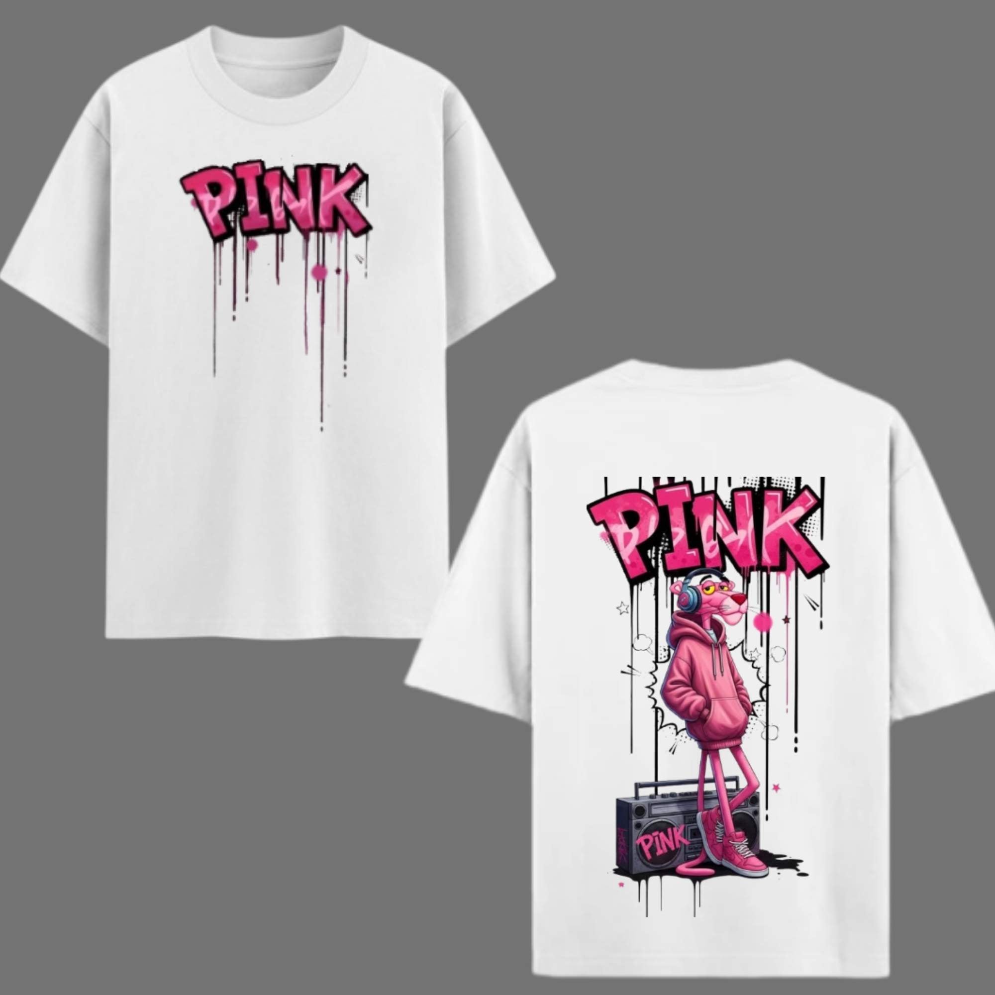 Pink Panther Graffiti Oversized T-shirt