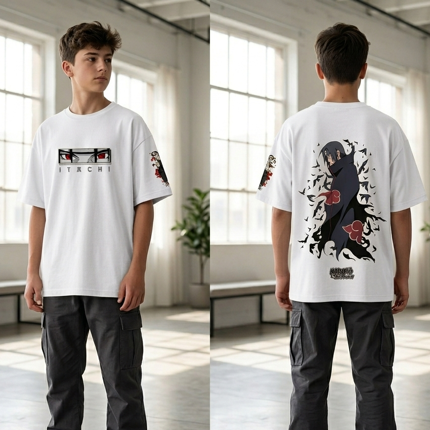 Itachi Uchiha: Crows & Sharingan Oversized T-shirt