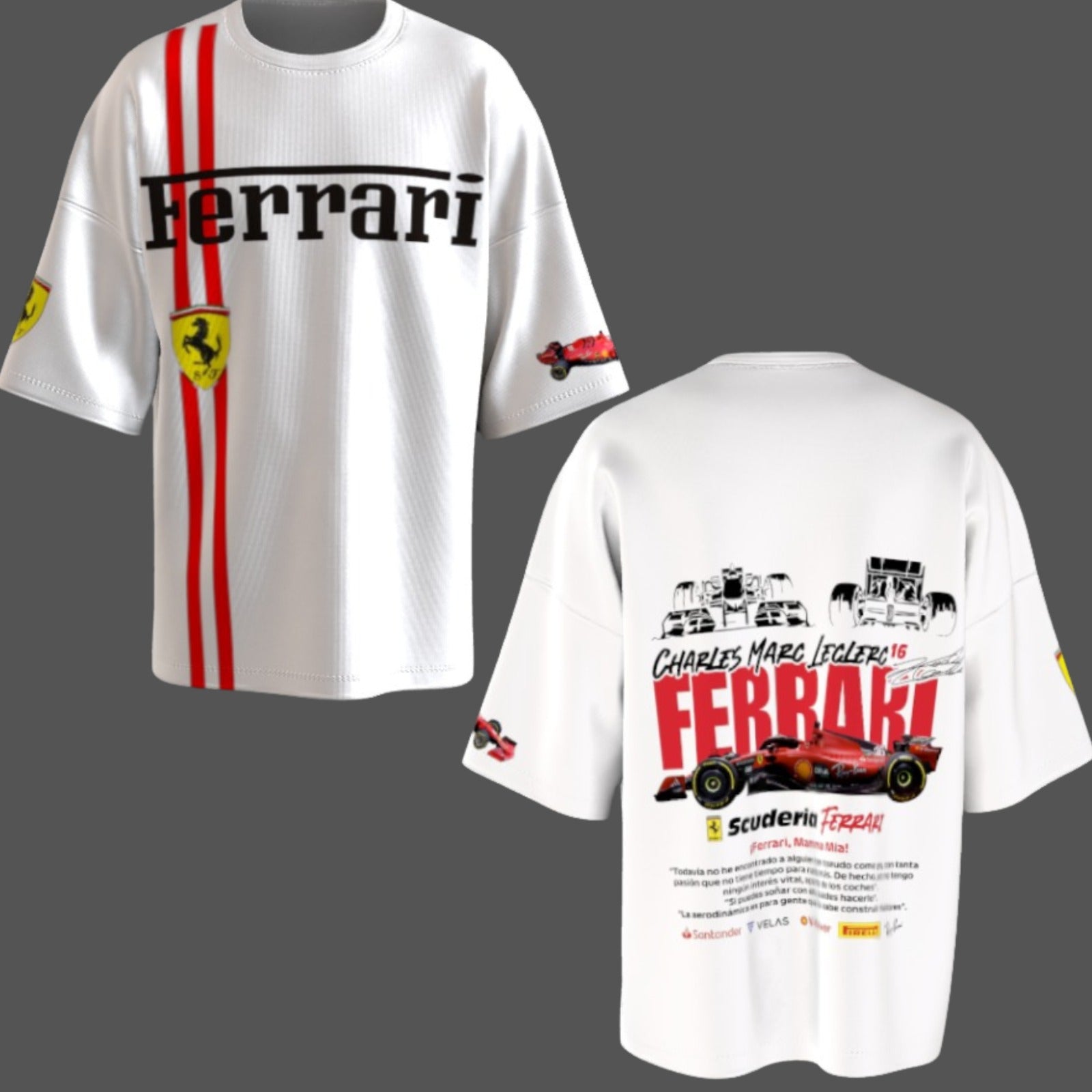 Ferrari "Leclerc 16" Oversized T-shirt | F1 Motorsport