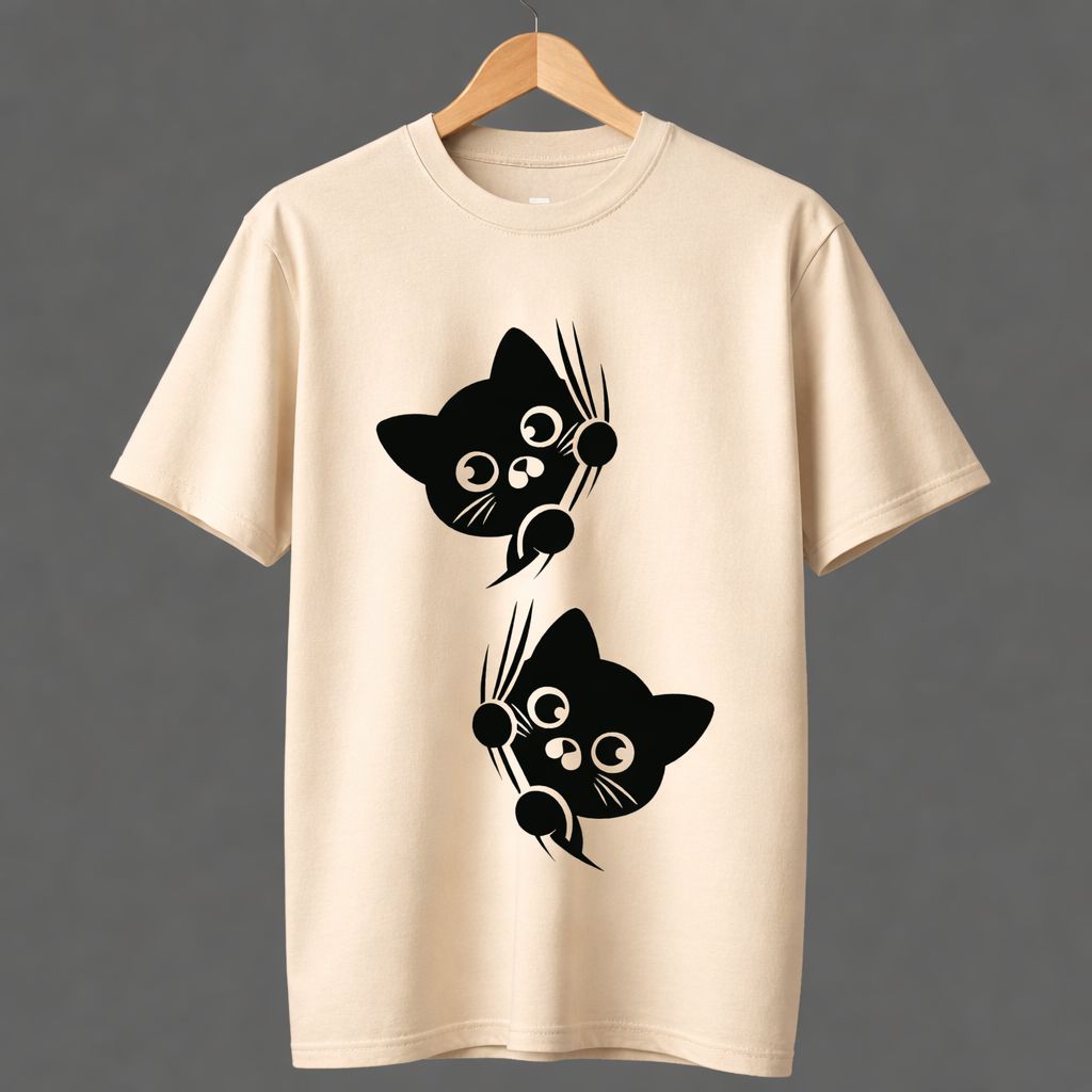 Double Trouble: Kawaii Kitten Oversized T-shirt