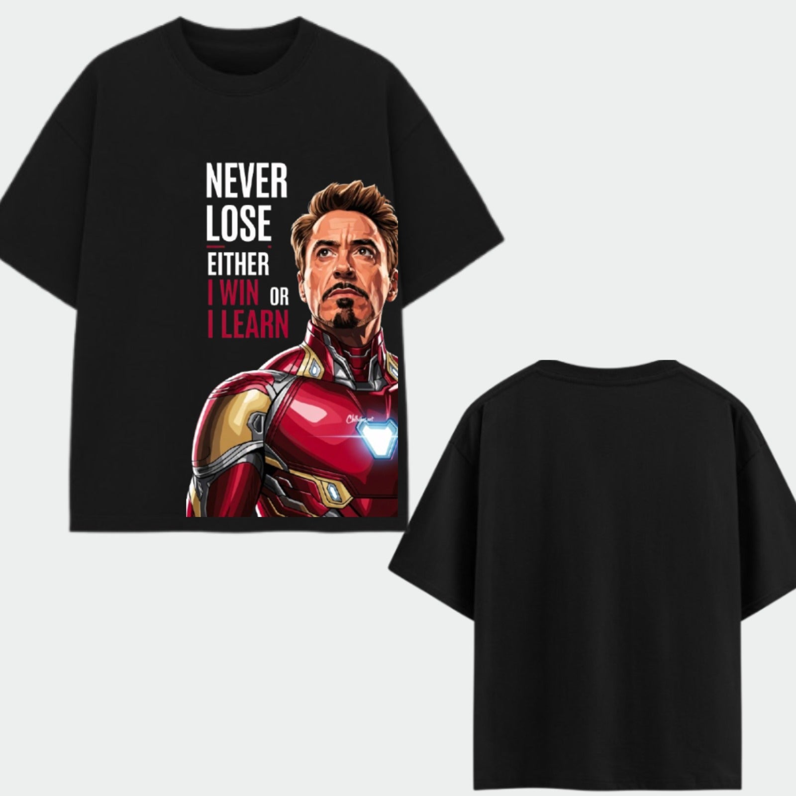 The Strategist Iron Man Oversized T-shirt - Pitch Black | Motivational Series