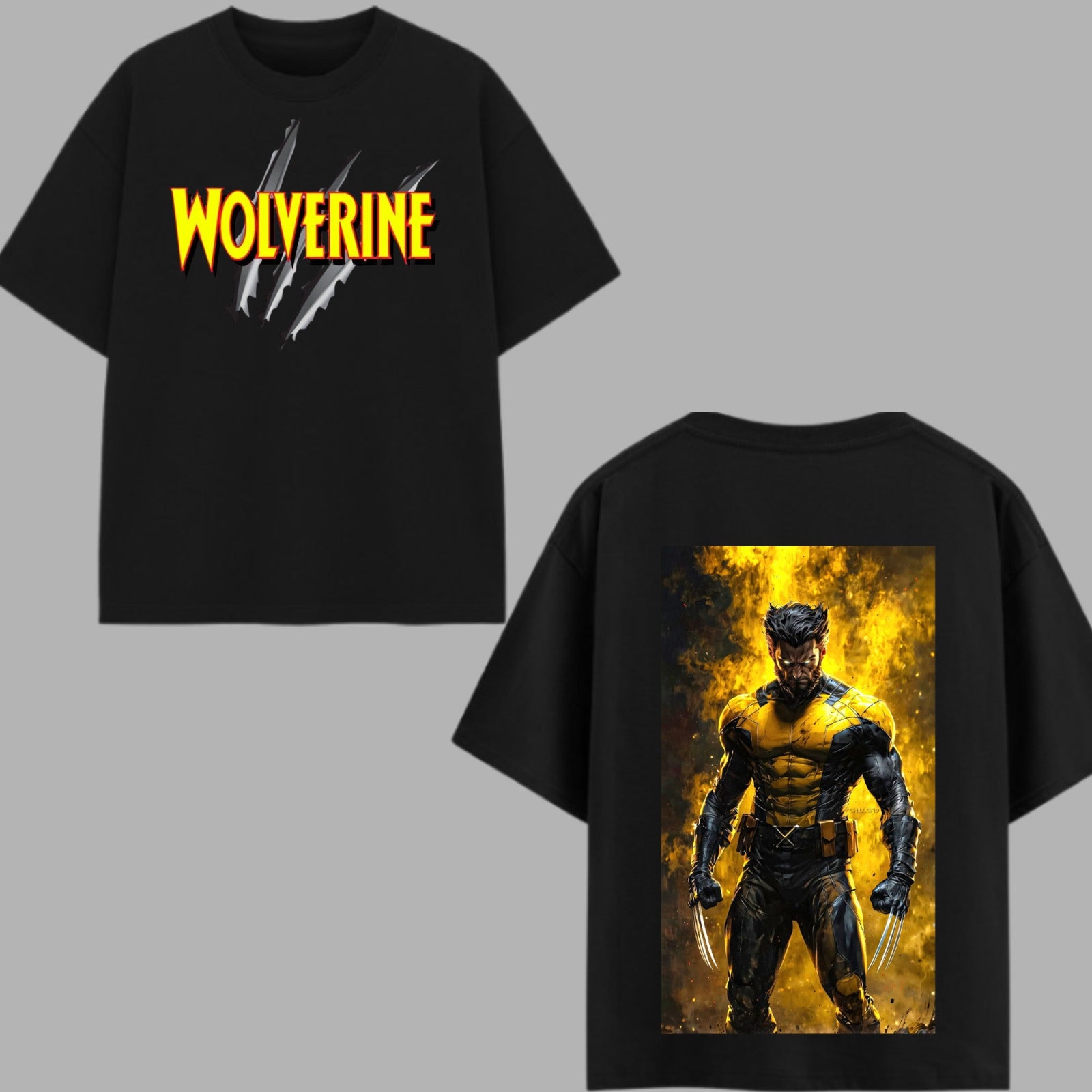 Wolverine "Slash" Oversized Graphic T-Shirt | Streetwear Black
