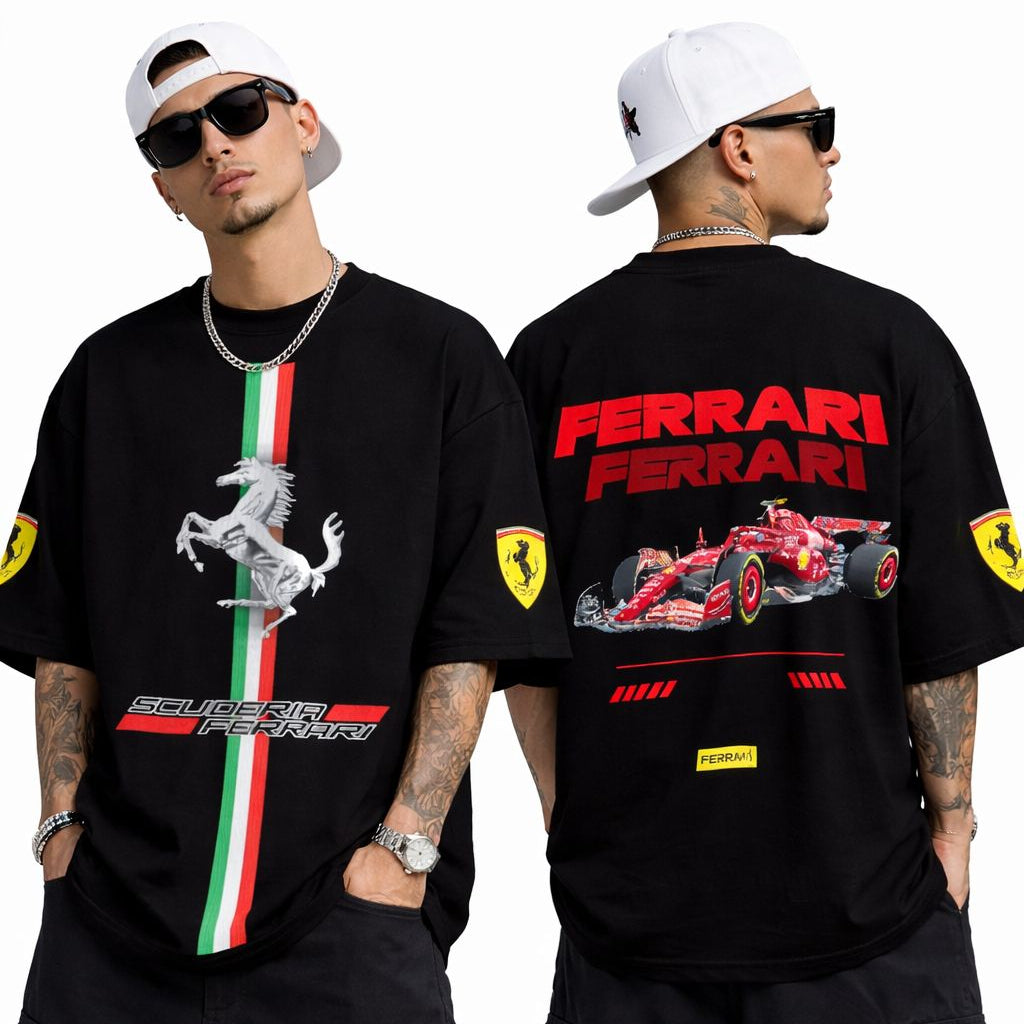 Ferrari "Scuderia Heritage" Oversized T-shirt - Pitch Black