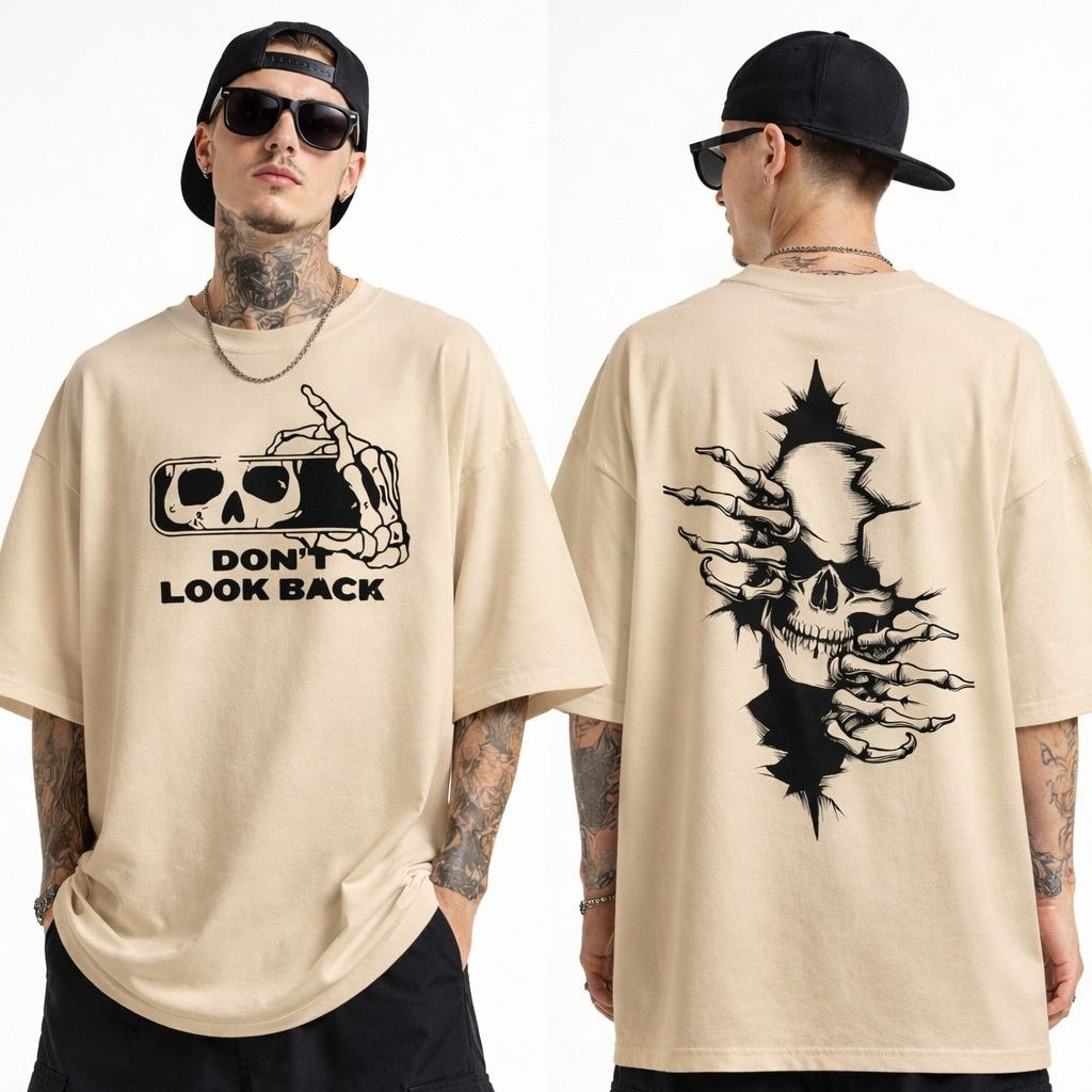 Don't Look Back Oversized T-shirt | Skeleton Edition
