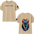 Alpha Wolf Spirit Oversized Streetwear T-Shirt – Beige