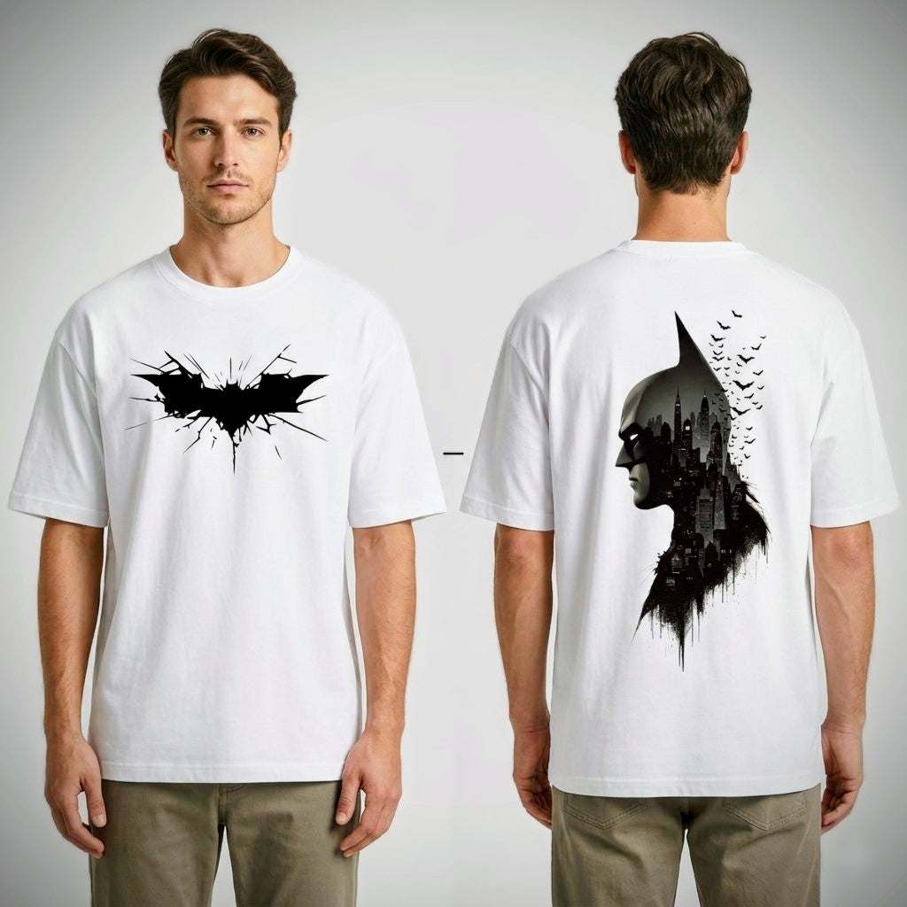 Dark Knight Skyline Graphic Oversized T-shirt