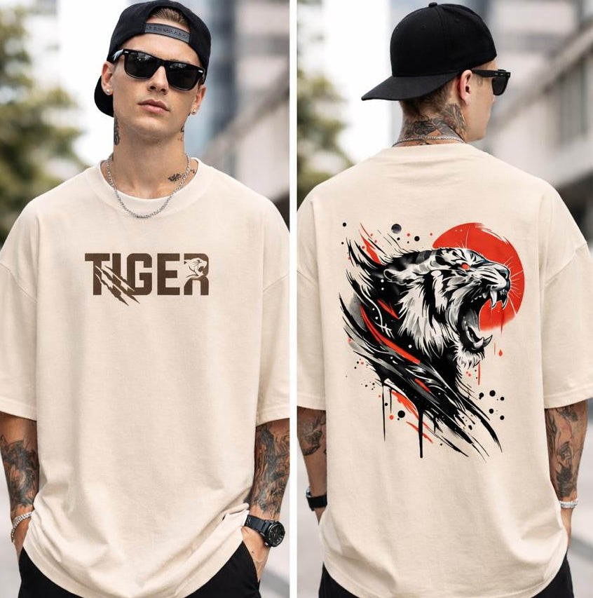 Fierce Tiger Graphic Oversized T-Shirt – Streetwear