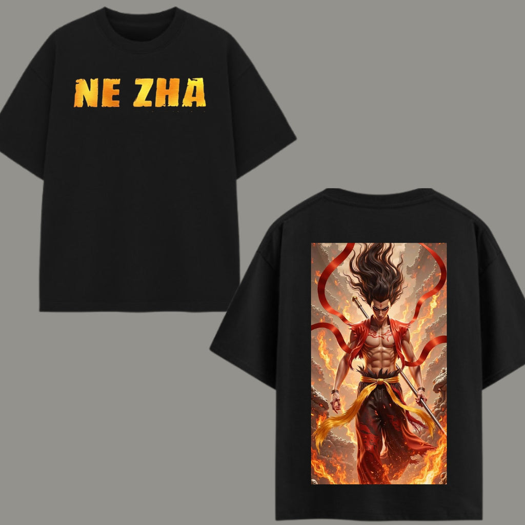 Nezha Fire Spirit Oversized T-shirt / Anime Streetwear