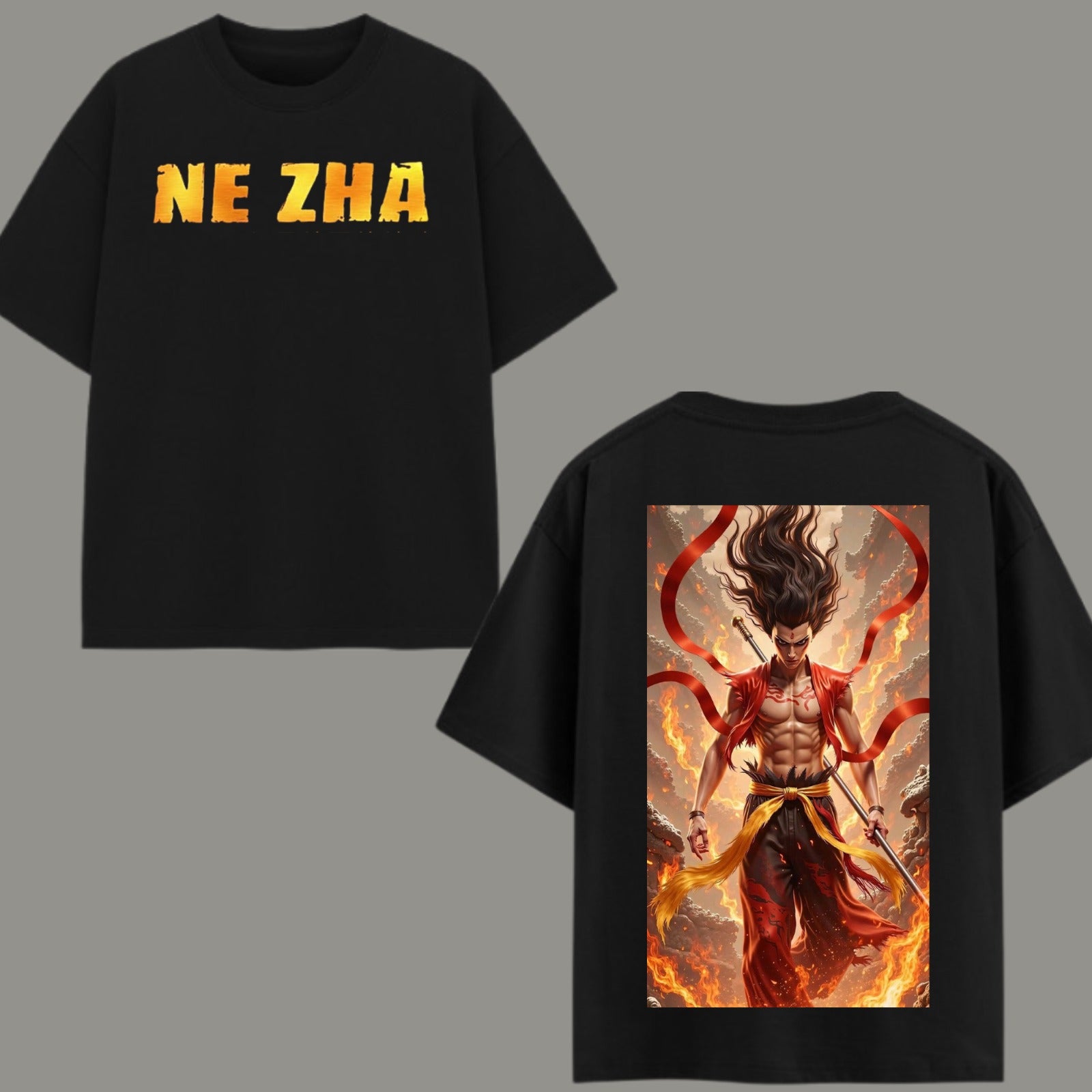 Nezha Fire Spirit Oversized T-shirt / Anime Streetwear