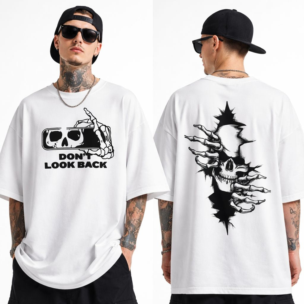 Don't Look Back Oversized T-shirt | Skeleton Edition