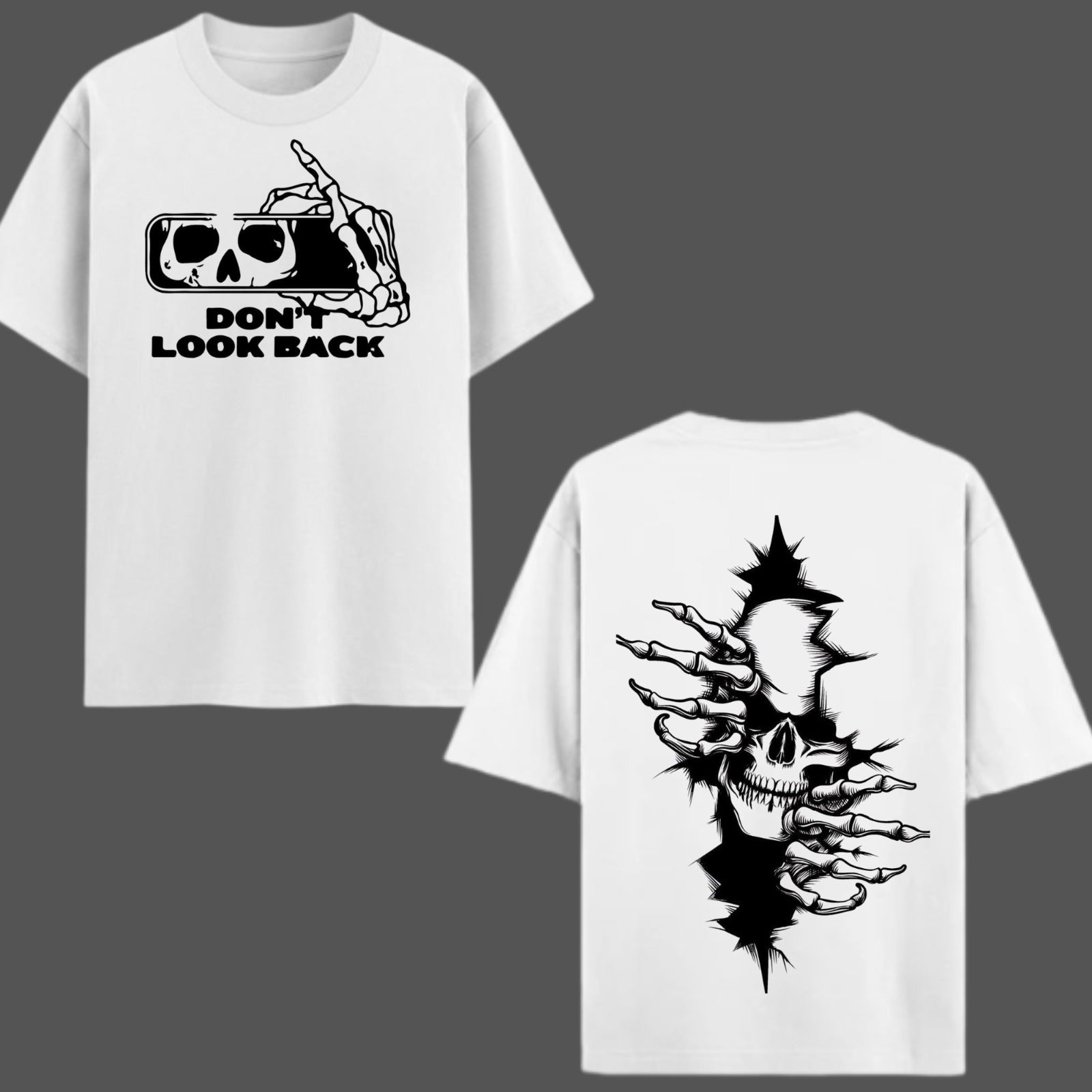 Don't Look Back Oversized T-shirt | Skeleton Edition