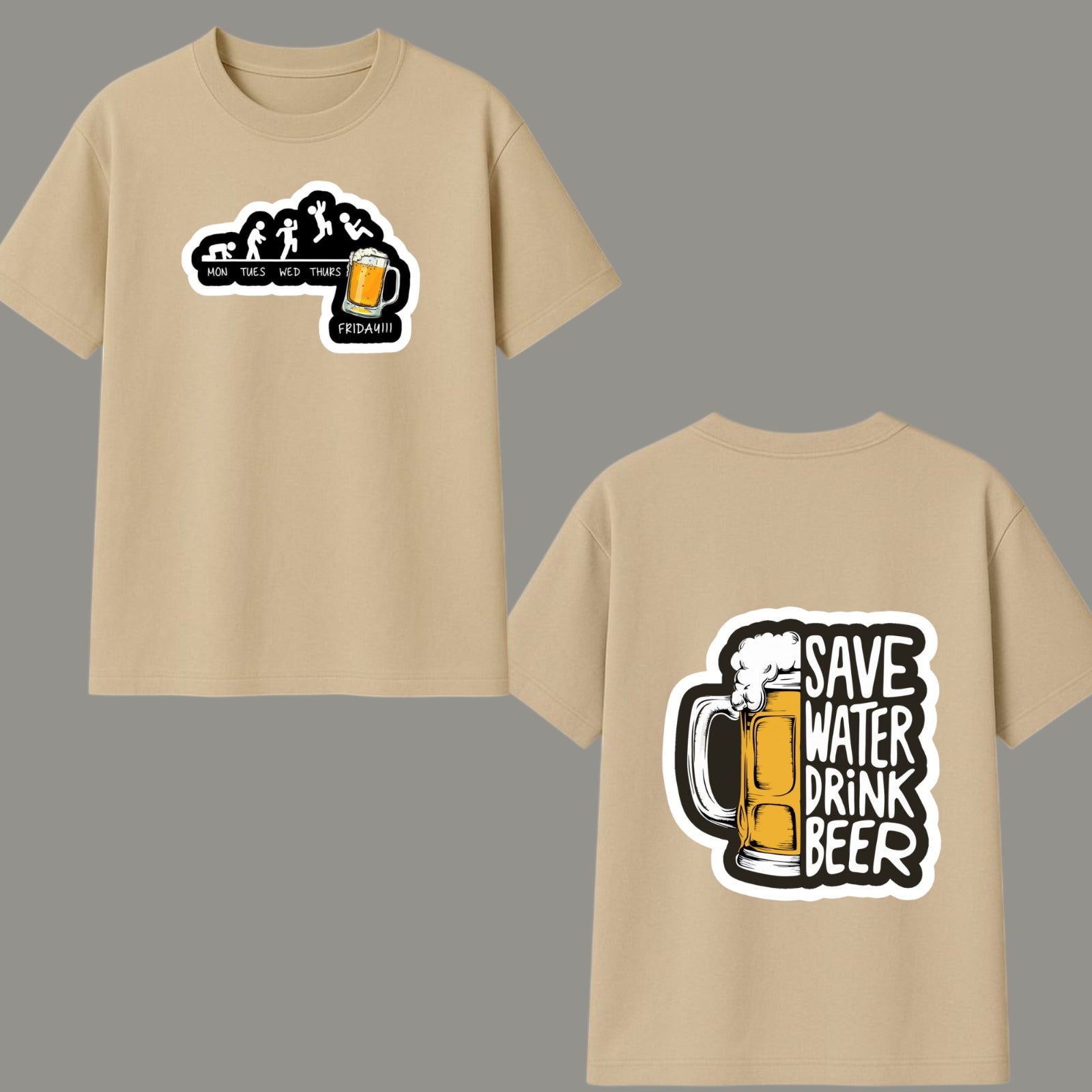 Beer Evolution Graphic Oversized T-Shirt